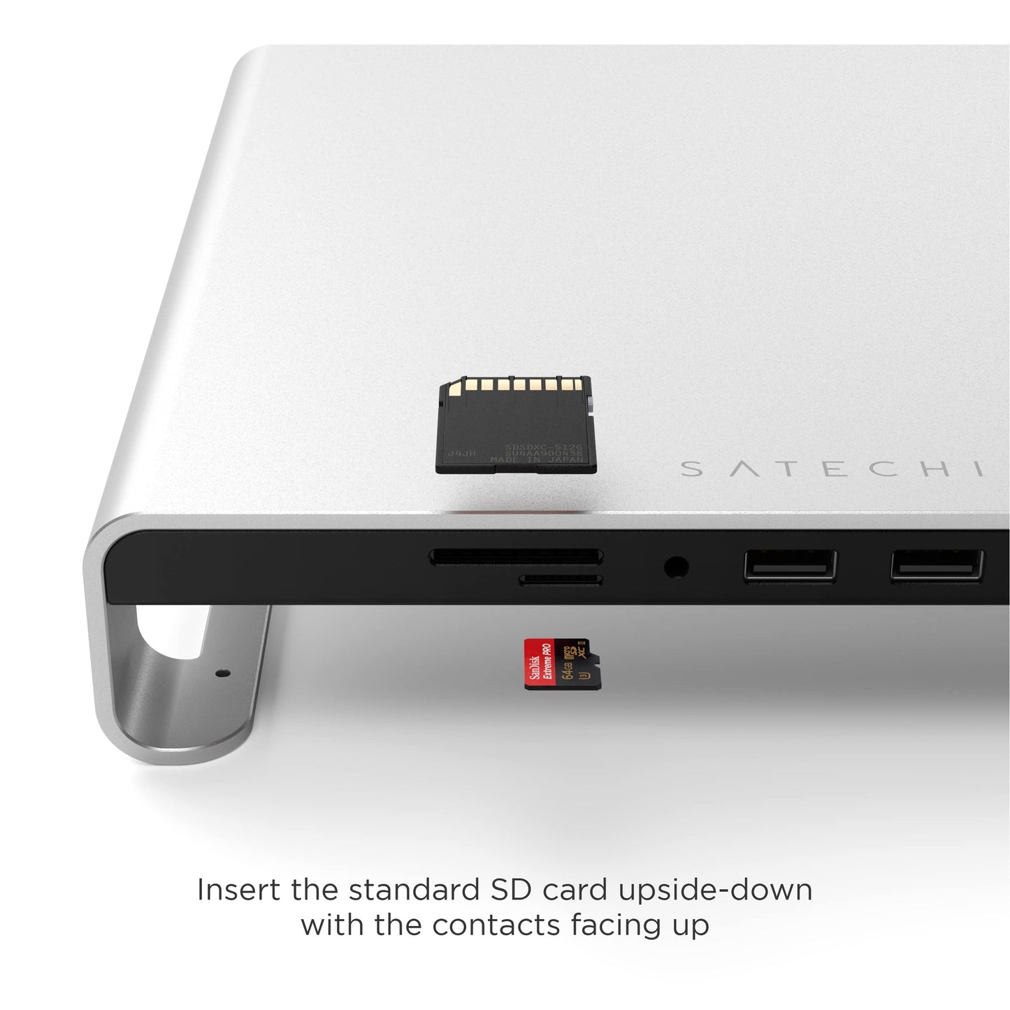Soporte de Aluminio SATECHI Plata con Conectividad Tipo-C para Apple Studio Display e iMac