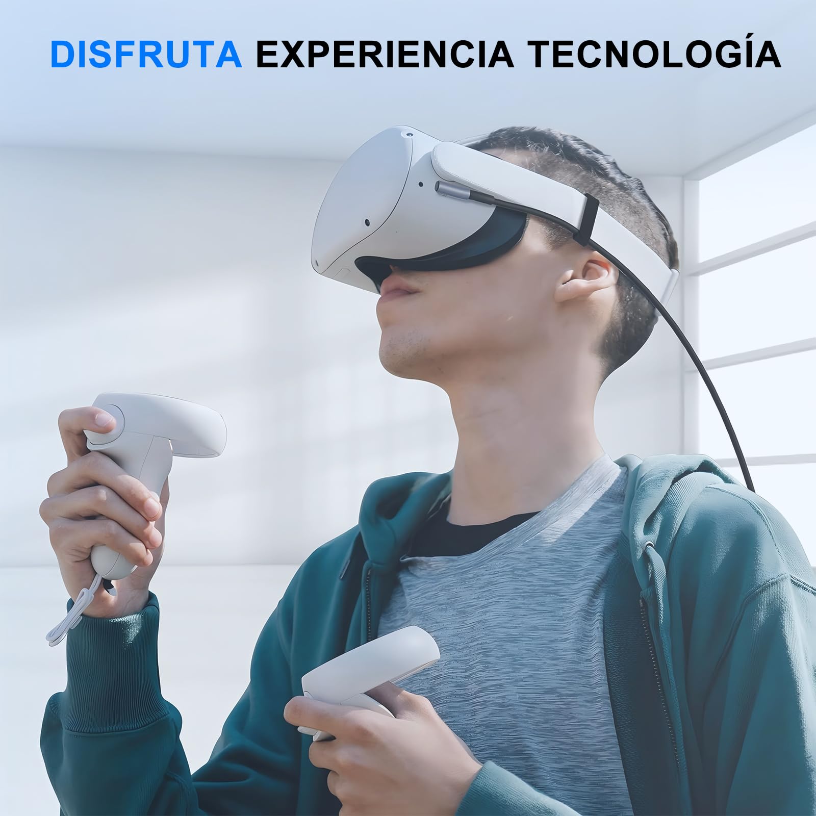 Cable de Enlace VR TRYXZSZ Negro Compatible con Meta y Oculus Quest 1/2/3/3s/Pro USB3.2 Gen1 18W 9V 2A 5M
