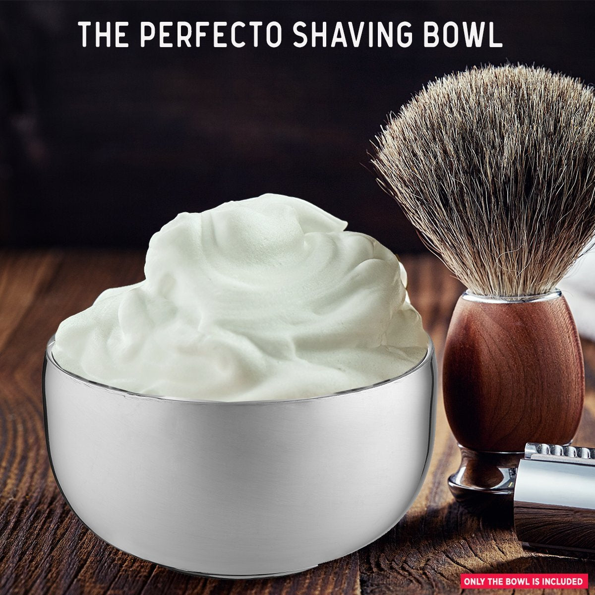 Perfecto Stainless Steel Shaving Bowl | Durable Metal Mug For Shaving Soap & Cream | Perfect Addition To Your Wet Shaving Kit | Double Layer Smooth Shave Unbreakable Mug With Heat Insulation