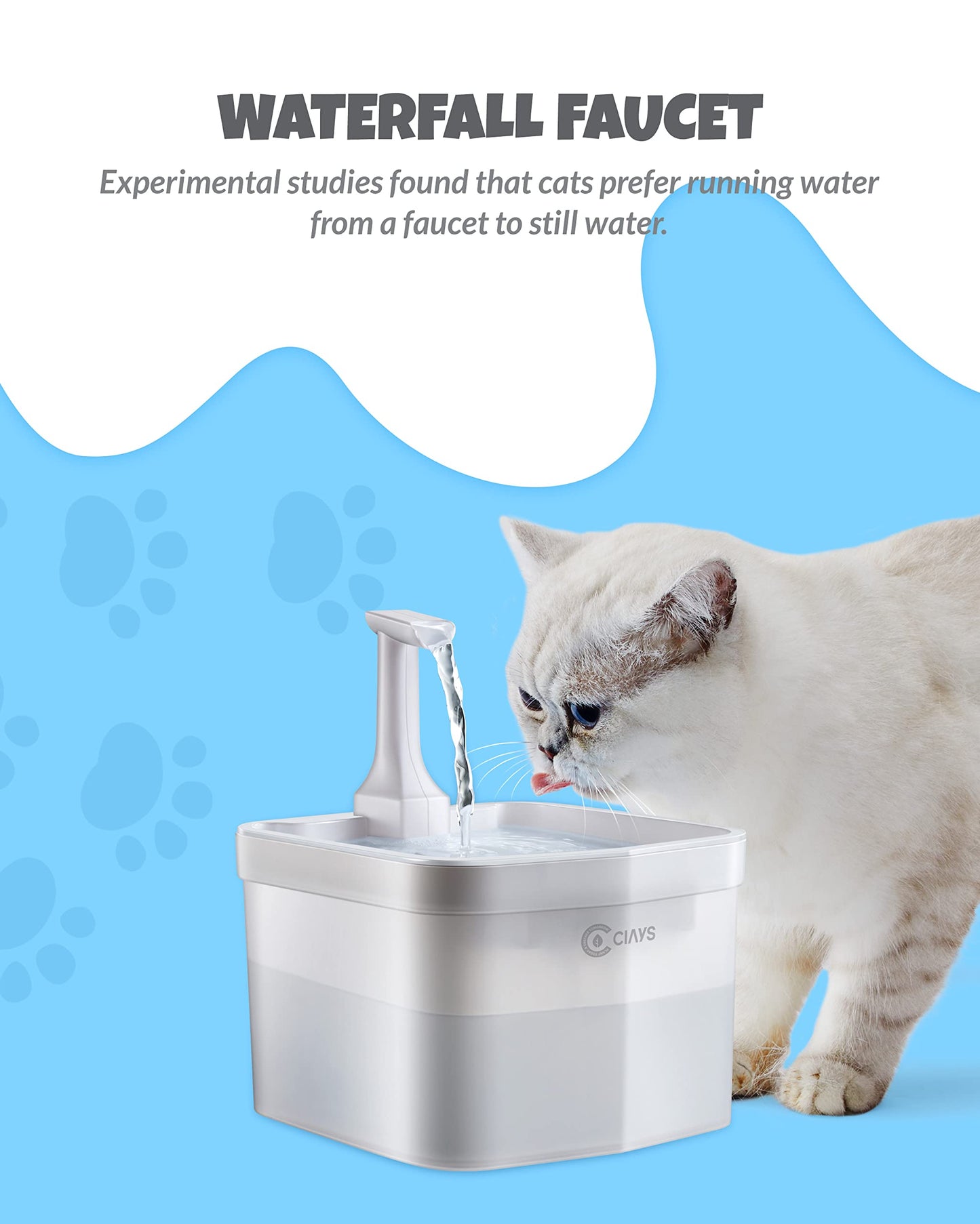 Fuente de Agua Automática Ciays Blanco con Filtros de Repuesto para Mascotas