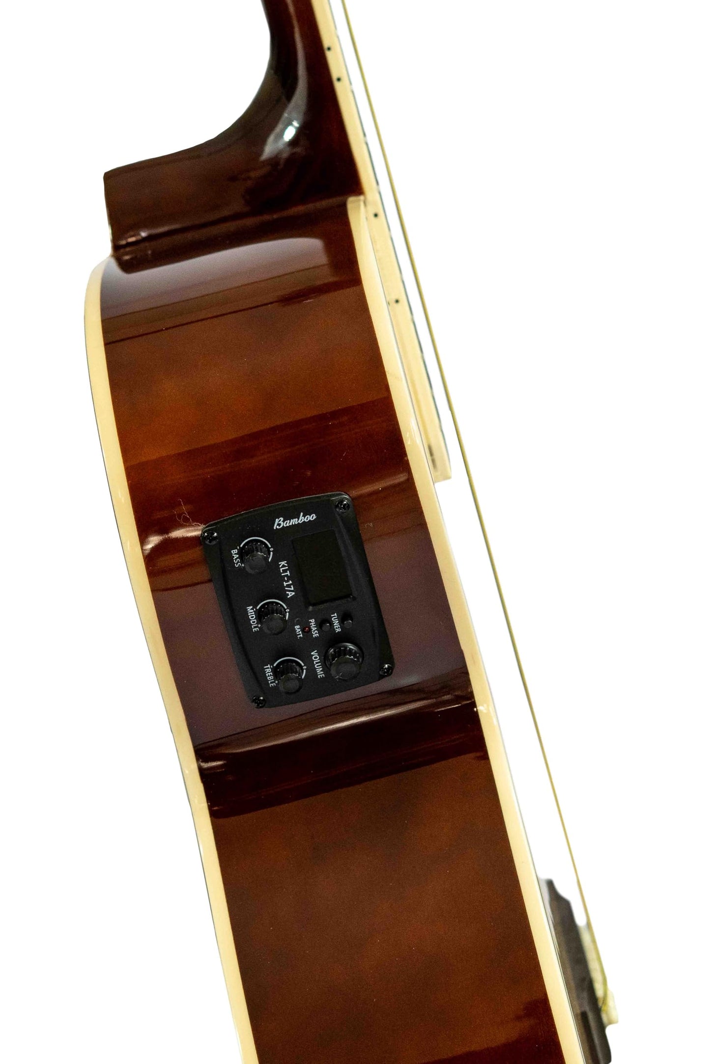 BAMBOO, Guitarra Electroacustica Natural Linden - Incluye Funda - Guitarra Acustica con corte y equalizador para principiantes.