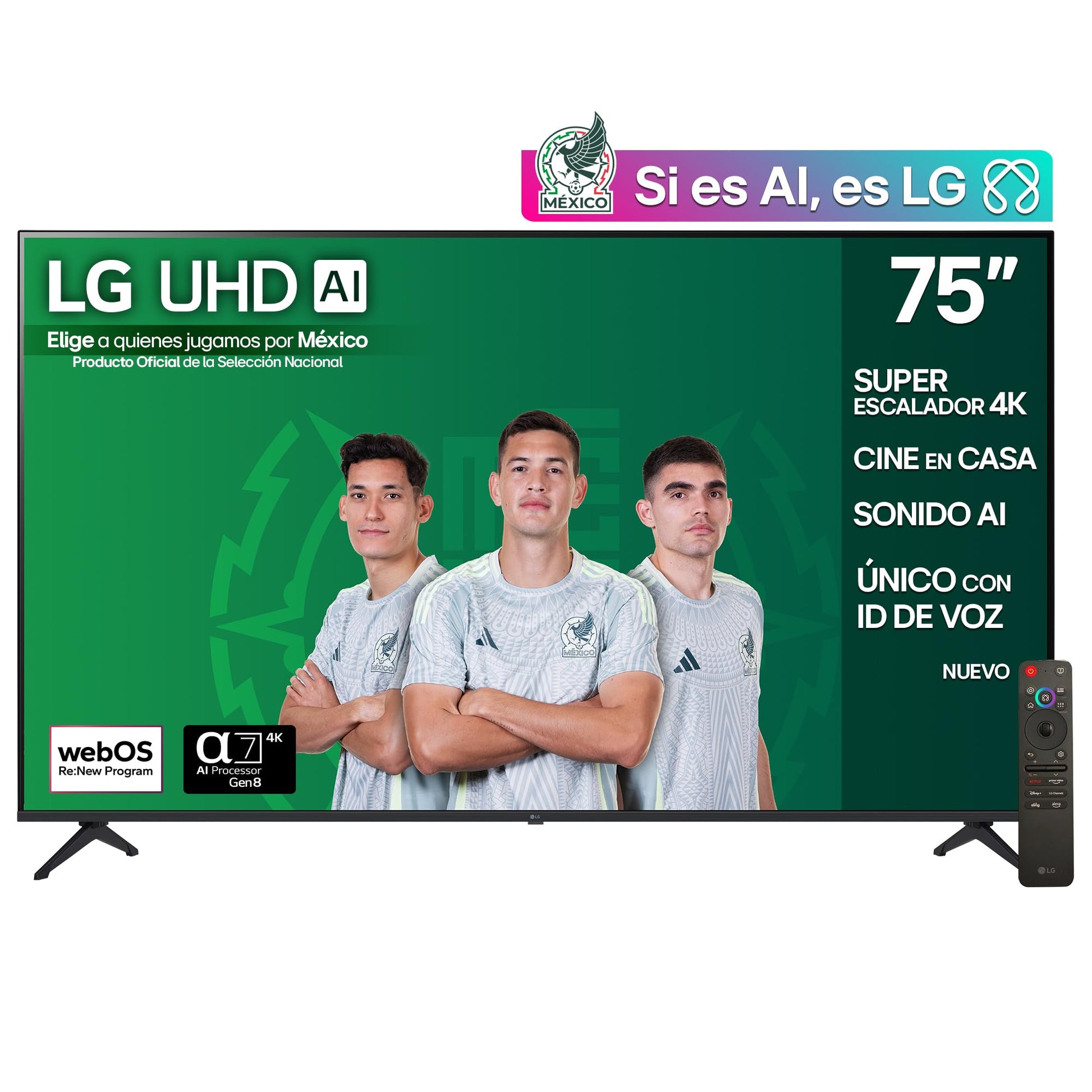 LG Pantalla 75 Pulgadas UHD AI UA8050 4K Smart TV 2025