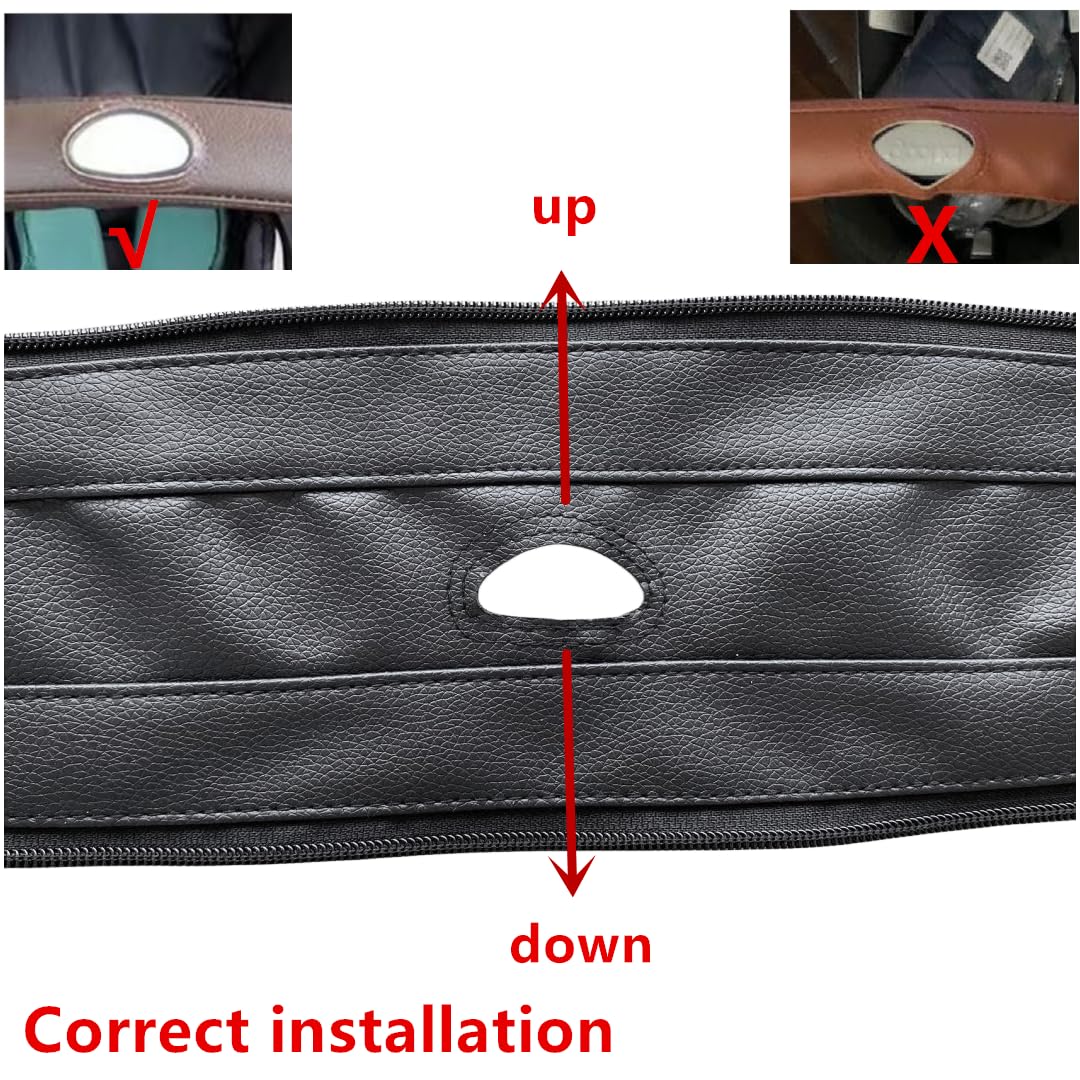 Funda de Piel Sintética MINILUJIA Negro para Manubrio con Cierre Extraíble Compatible con Asiento de Coche y Cochecitos Doona