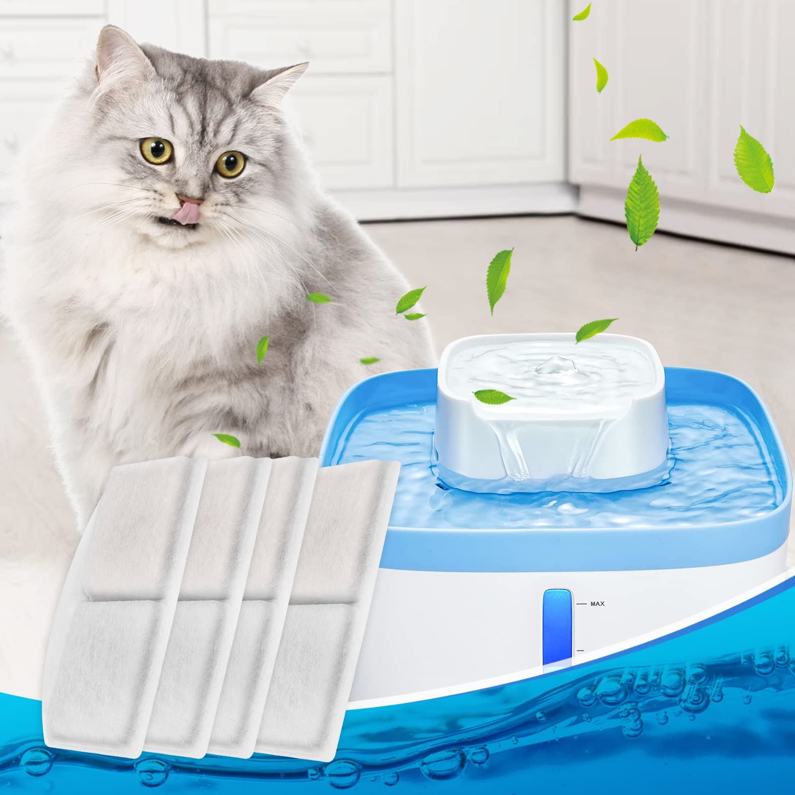 Repuesto Filtro Para Fuente de Mascotas MyfatBOSS Blanco Compatible Fuente Automática 100 Onzas 3 Litros