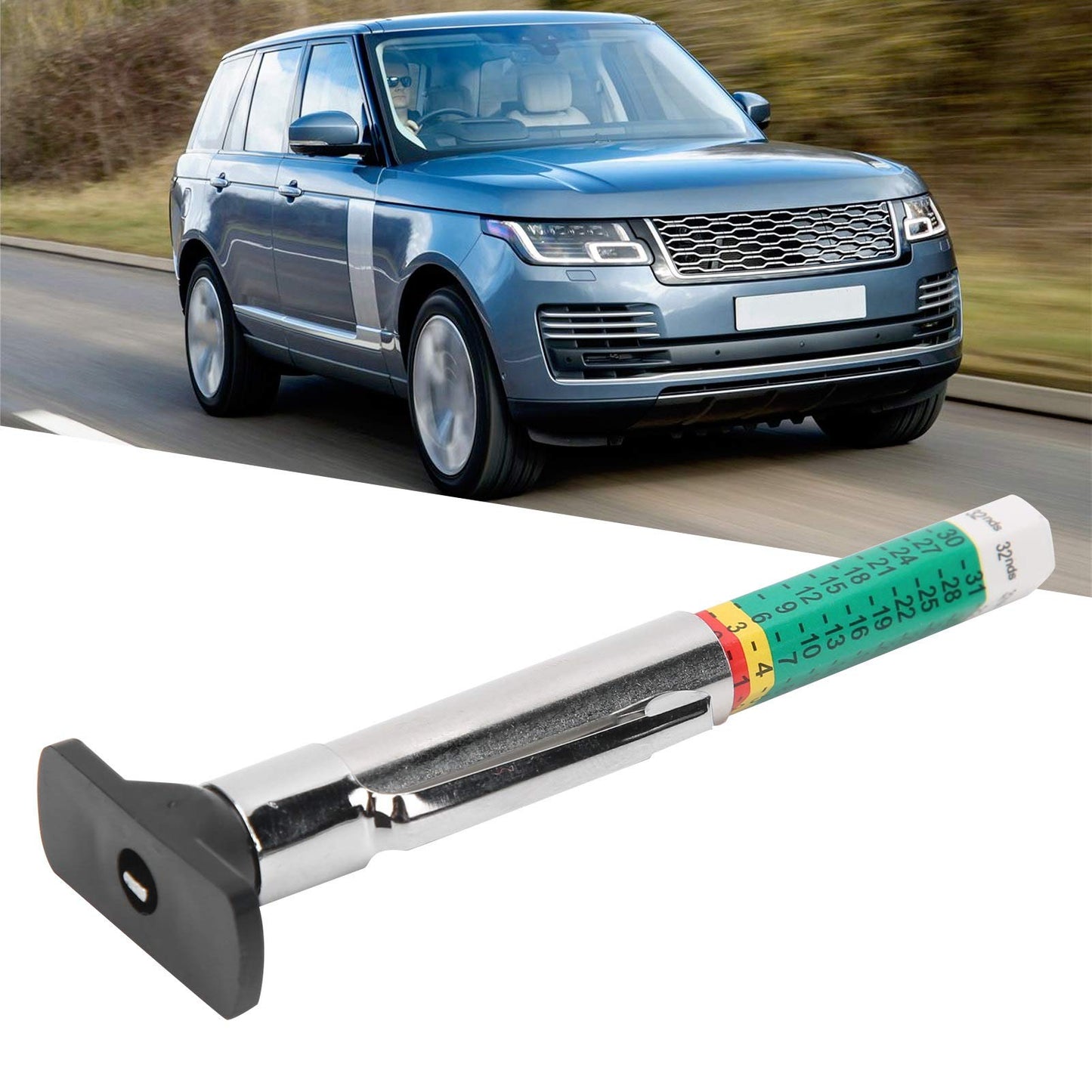 Calibrador de Llantas,Medidor de profundidad de neumáticos,Medidor de profundidad de la banda de rodadura del neumático de coche, herramienta de medición portátil Universal de 0 a 25mm