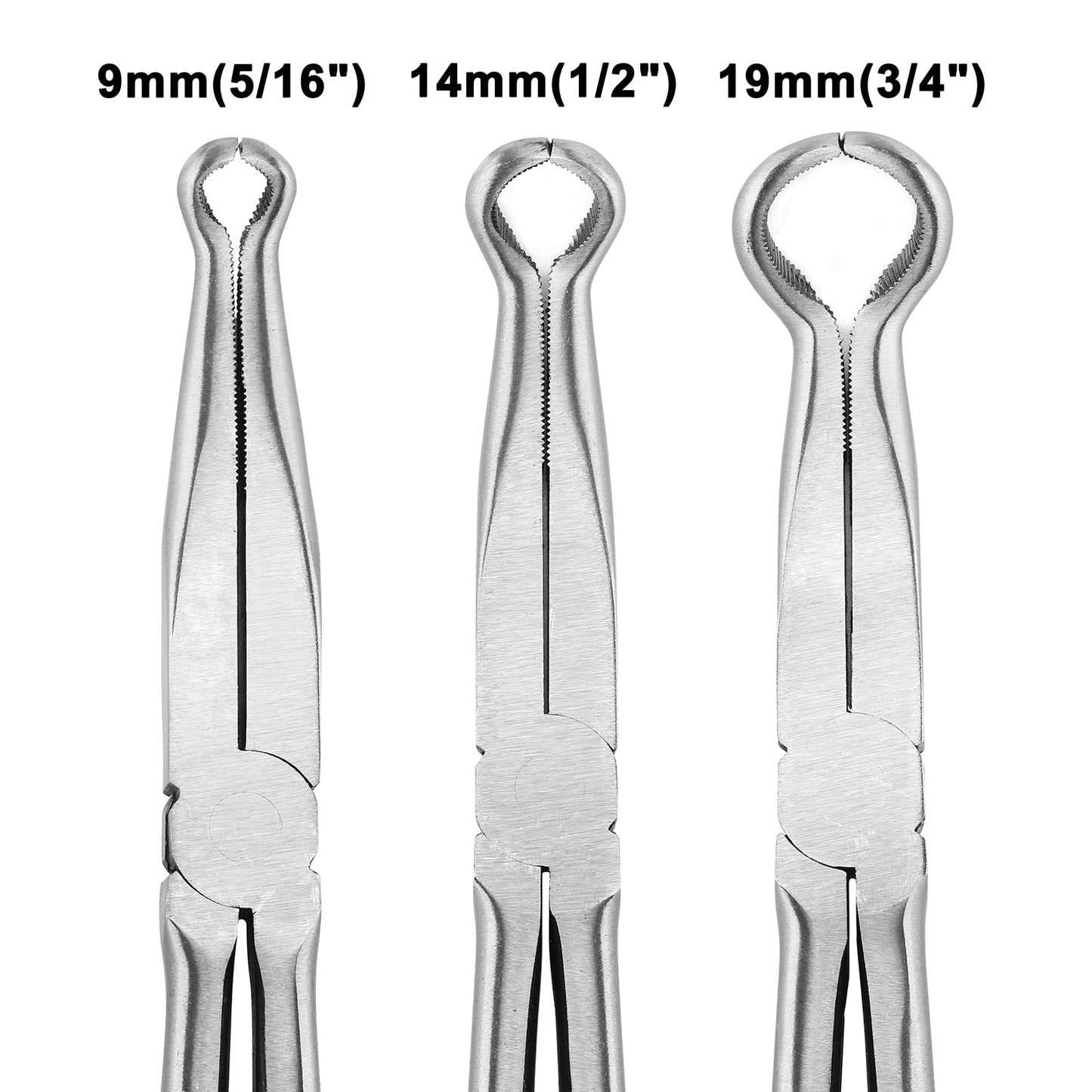 Mayouko - Juego de 3 alicates de agarre de manguera de largo alcance de 11 pulgadas, 1/2 pulgadas, kit de alicates de agarre de manguera de nariz de anillo de 3/4 pulgadas, alicates de extracción de