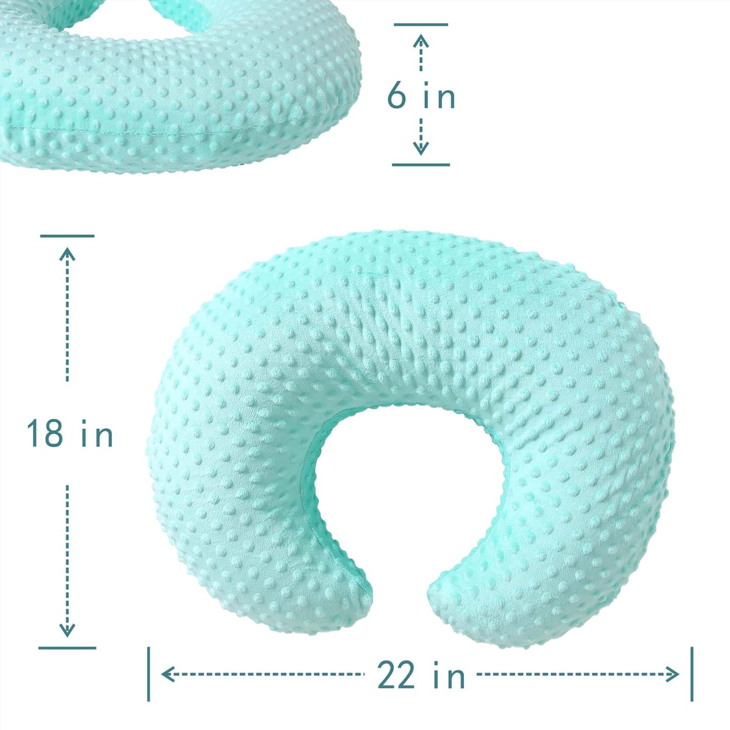 LIHYL Almohada de Lactancia para Amamantar Bebé Multifuncional,64x46x20cm Cojin Antirreflujo Bebe Ultra Comodo, Posicionador Corporal con Funda extraíble para Lactancia Materna para Bebés (Verde)