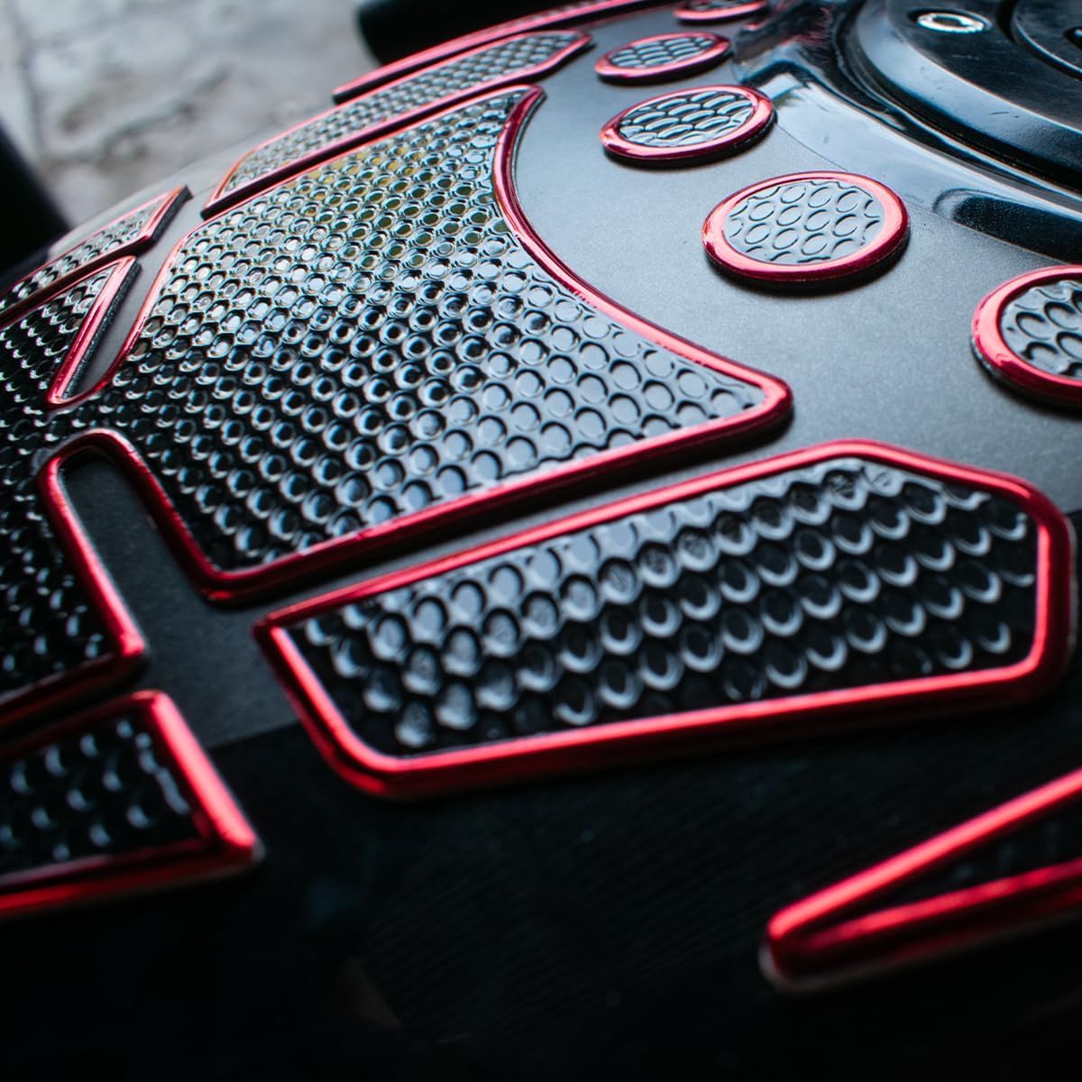 Protector de Gasolina para Moto VMINGO Rojo con Relieve