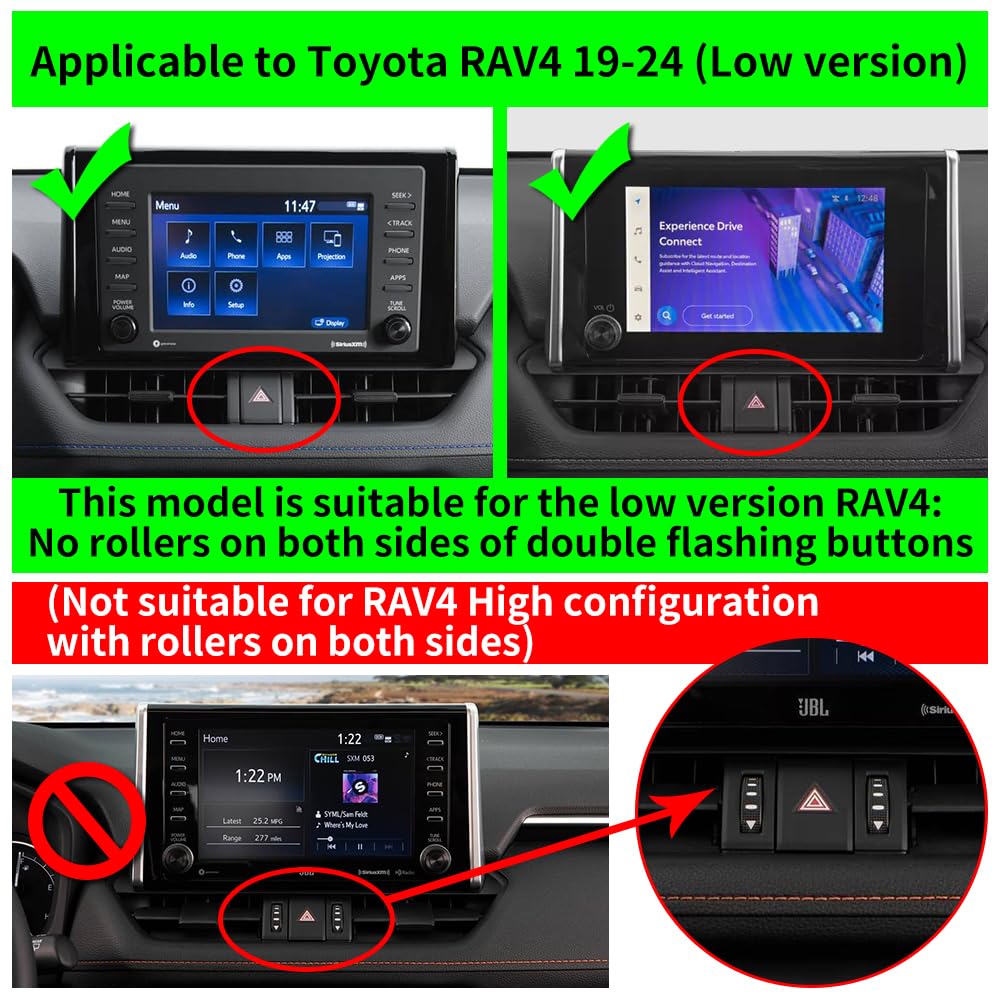 Soporte de Teléfono Musttrue para Coche Toyota RAV4 LX XLE 2019-2025 Hybrid LE SE Woodland Prime SE Interior