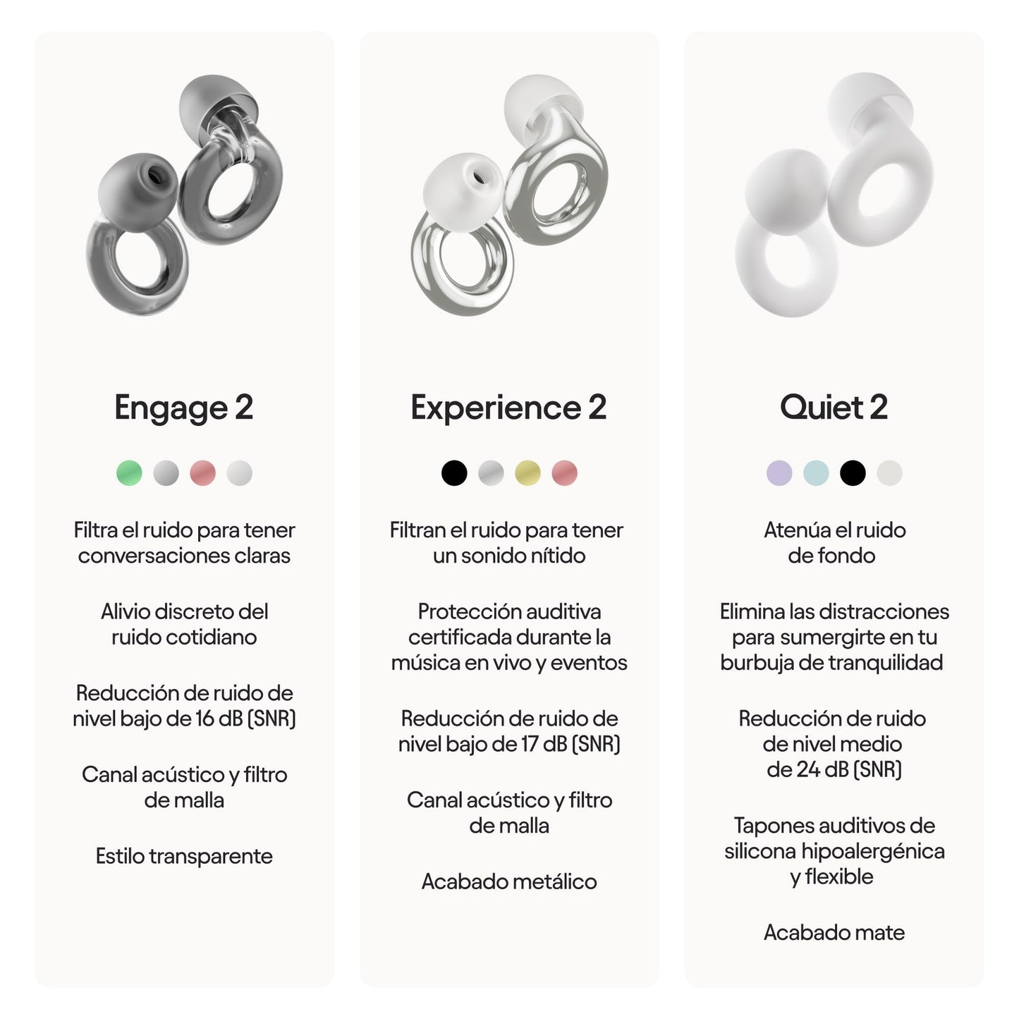 Loop Engage 2 Tapones auditivos – Reducción del ruido cotidiano con voces claras en reuniones sociales, trabajo, conversaciones, vida en familia y para la sensibilidad al ruido – SNR 16 dB