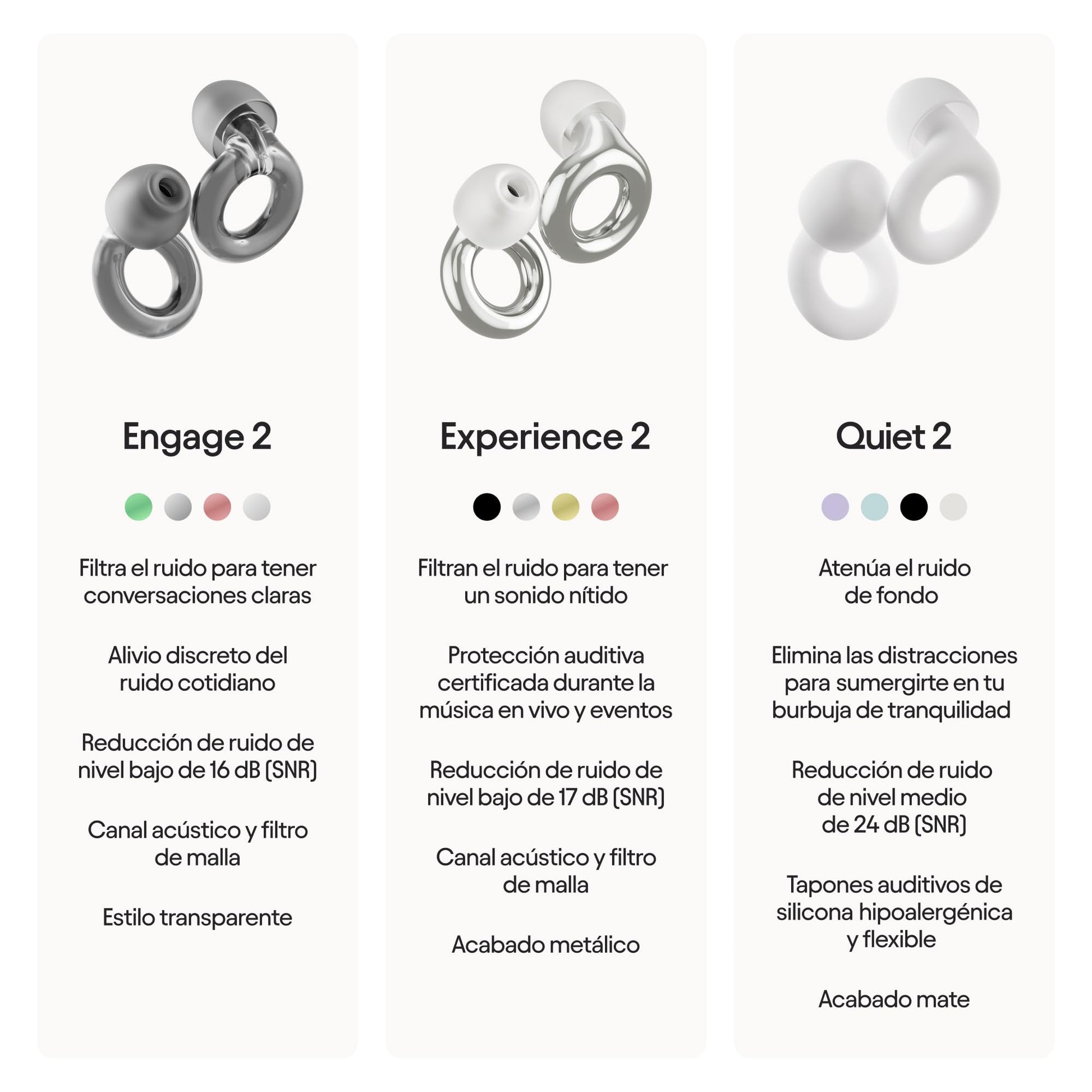 Loop Engage 2 Tapones auditivos – Reducción del ruido cotidiano con voces claras en reuniones sociales, trabajo, conversaciones, vida en familia y para la sensibilidad al ruido – SNR 16 dB