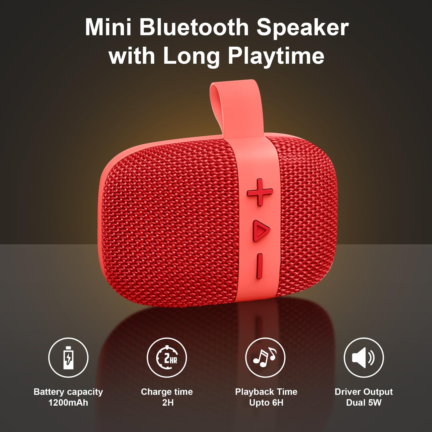 Fisher - Altavoz portátil Bluetooth con clip, IPX5 impermeable con clip, 10 W de potencia máxima Bluetooth estéreo con sonido HD, tiempo de reproducción 6H, BT 5.3, radio FM, electrónica inalámbrica