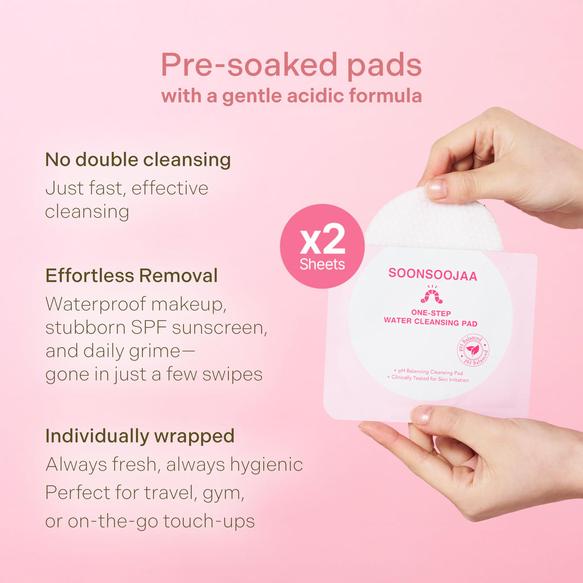 KPRODUCT4U Soonsoojaa - Almohadillas limpiadoras portátiles de agua de un solo paso (2 almohadillas de 8 ml) x 10 unidades (20 almohadillas)