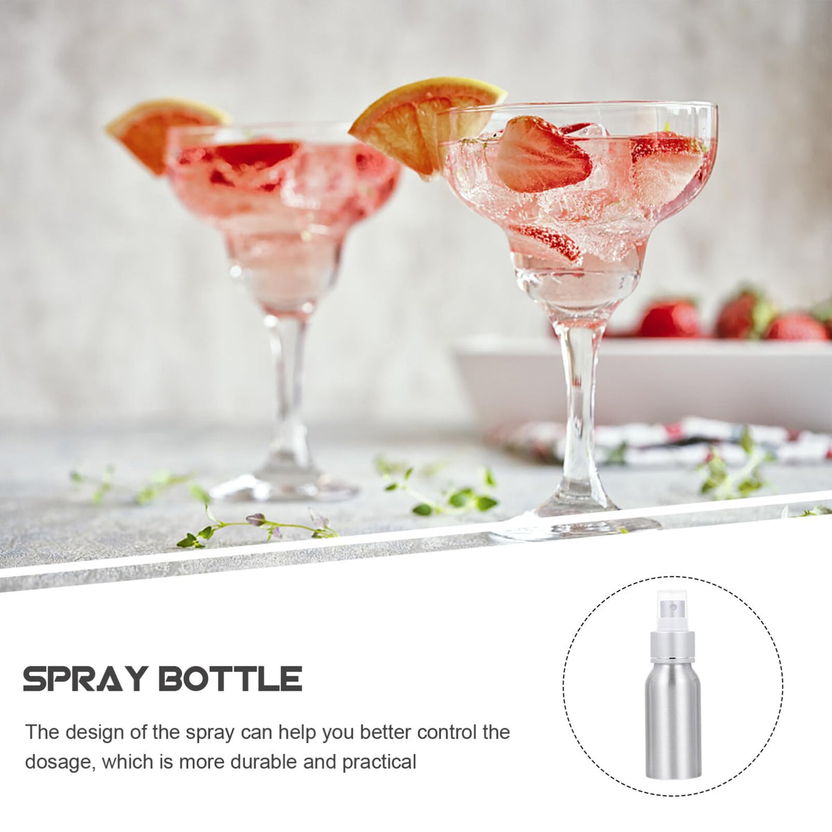 PACKOVE Botellas de Vidrio con Pulverizador para Cócteles, Pulverizador de Barra, Pulverizador Portátil Recargable para Perfume, para Spritz, Amargo, Absenta, Vermú de 50 Ml.