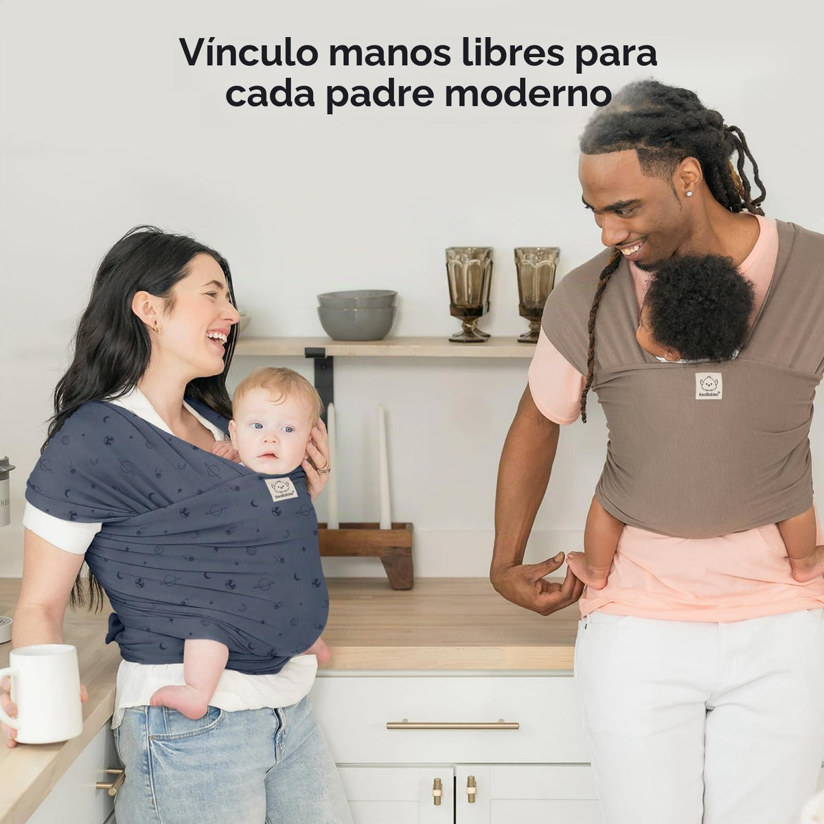 KeaBabies Portabebés Baby Wrap Carrier - Todo en 1 Portabebés Original Banda para Recién Nacido a Niño, Fácil de Usar, Atadura Sin Manos, Ligero, Envolturas para Niños Transpirables (Planetas)