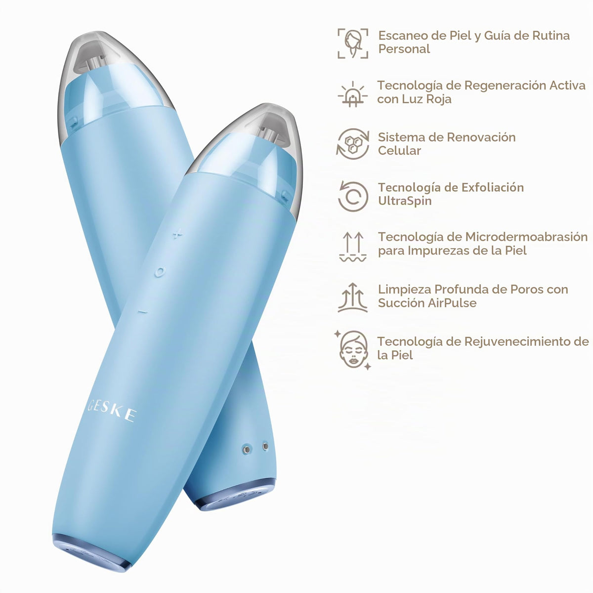 GESKE | SmartAppGuided™ MicroDermabrasion Blackhead Remover | Eliminador de puntos negros 7 en 1 | Limpiador de poros eléctrico | limpieza al vacío innovadora | herramientas de belleza