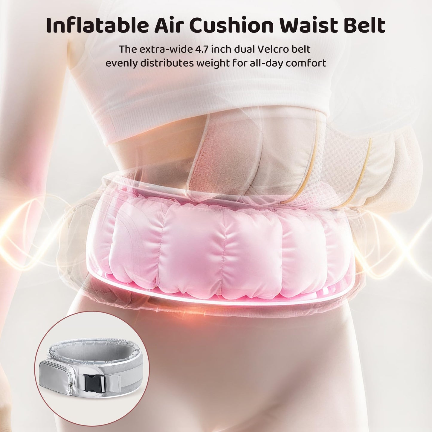 CoziBB - Portabebés 3 en 1 con cinturón de cintura con cojín de aire, ajustable y ergonómico, portabebés de recién nacido a niño para niños de 8 a 33 libras, portabebés con cinturón de doble bloqueo