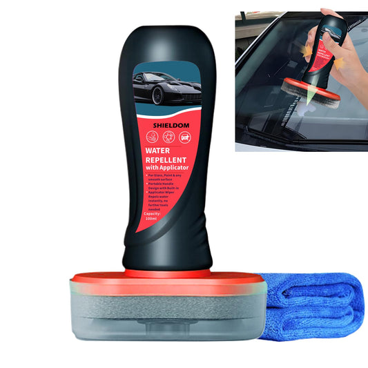 Líquido Hidrofóbico Shieldom Transparente con Aplicador de Fieltro para Ducha de Vidrio y Parabrisas