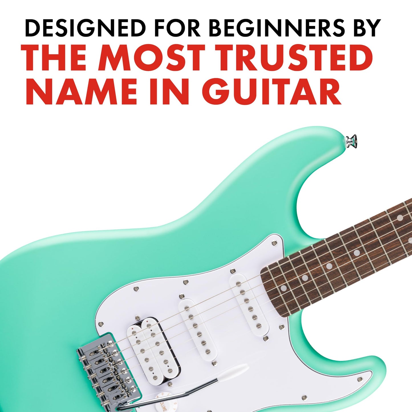 Debut Collection™ Stratocaster® HSS, Laurel Fingerboard, White Pickguard, Sea Foam Green