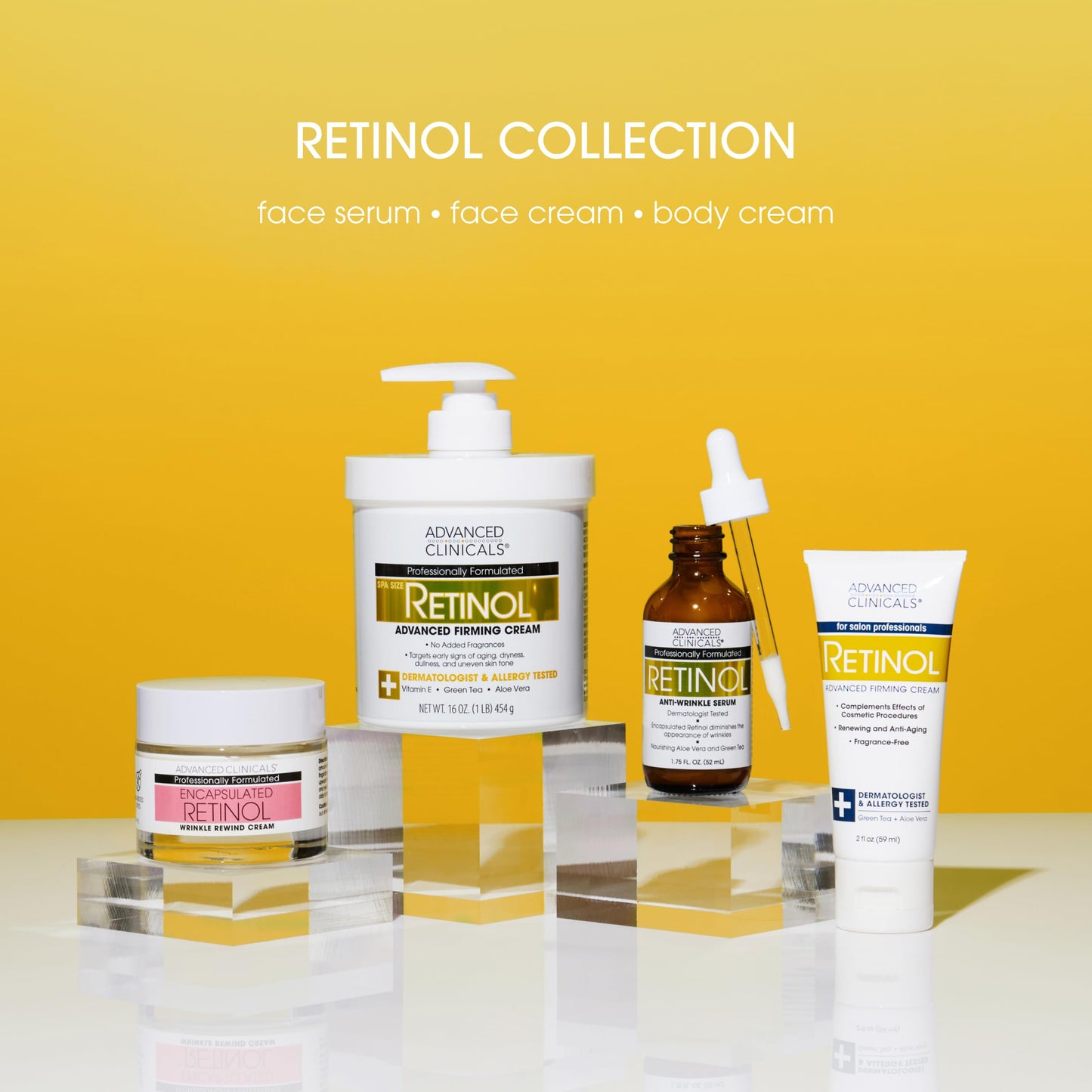 Set de Valor Advanced Clinicals Retinol Cream con 2 Botellas de 16oz y Bomba. Crema Antiarrugas con Retinol y Antioxidantes. Firmeza definitiva para Rostro, Cuello, Manos y Cuerpo. ¡Potencia tu piel hoy!