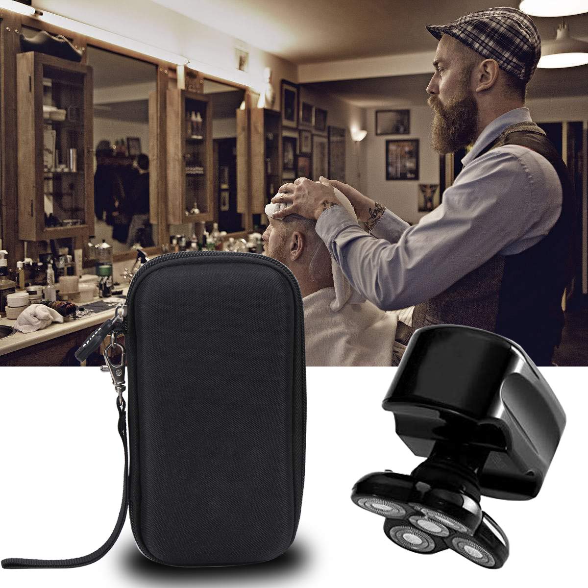 Aproca Hard Travel Case Compatible Skull Shaver Pitbull Gold Shaver (Black-new)
