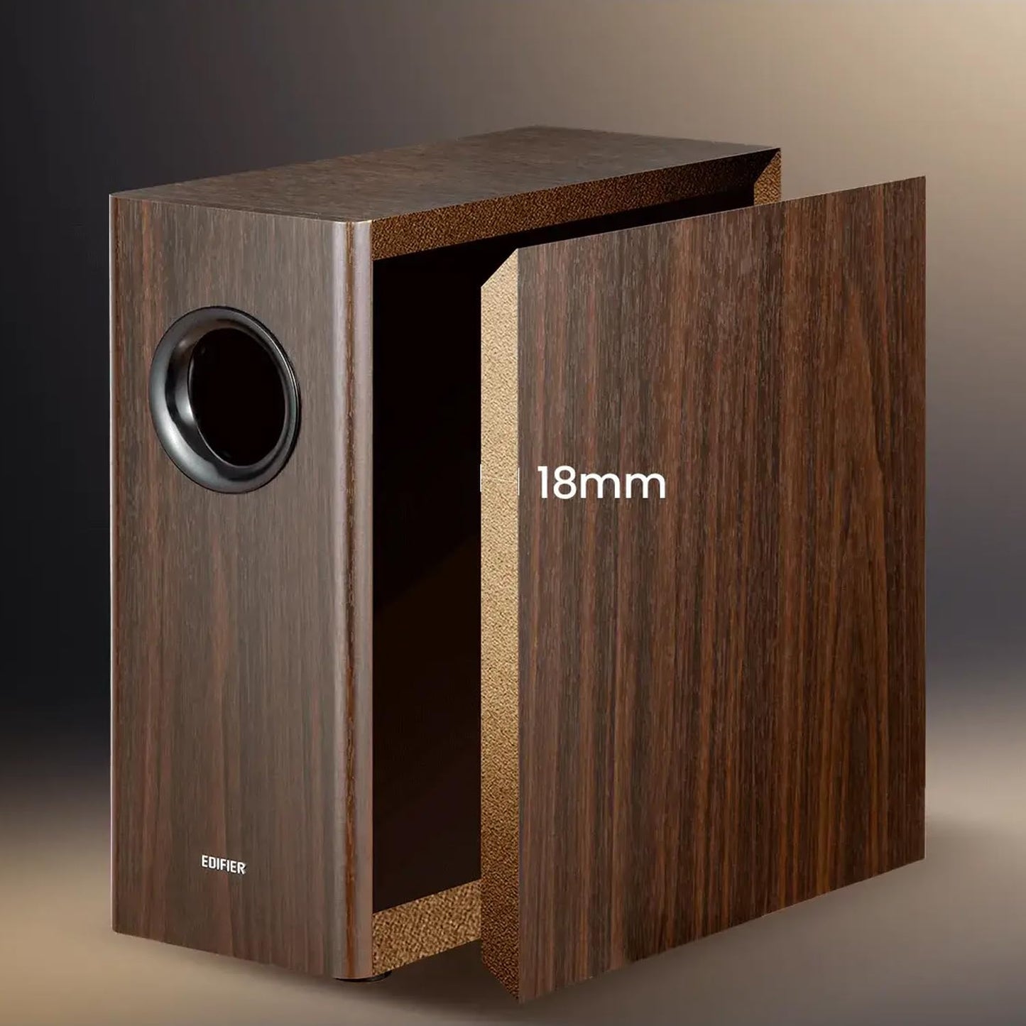 Edifier Subwoofer Activo T5s Color Café con Salida y Entrada de Audio