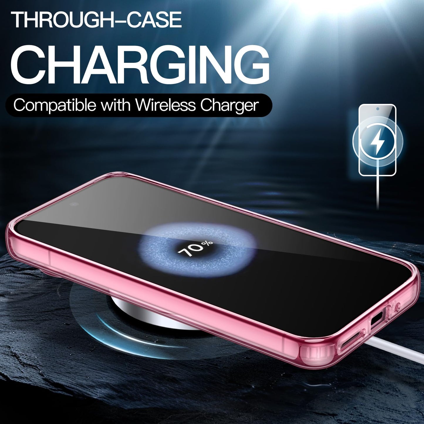 JETech Funda para Google Pixel 9 Pro XL 2024, Anti-Amarillo Antigolpes Protectora Carcasa, Antiarañazos PC Duro Respaldo (Rosa Cuarzo)