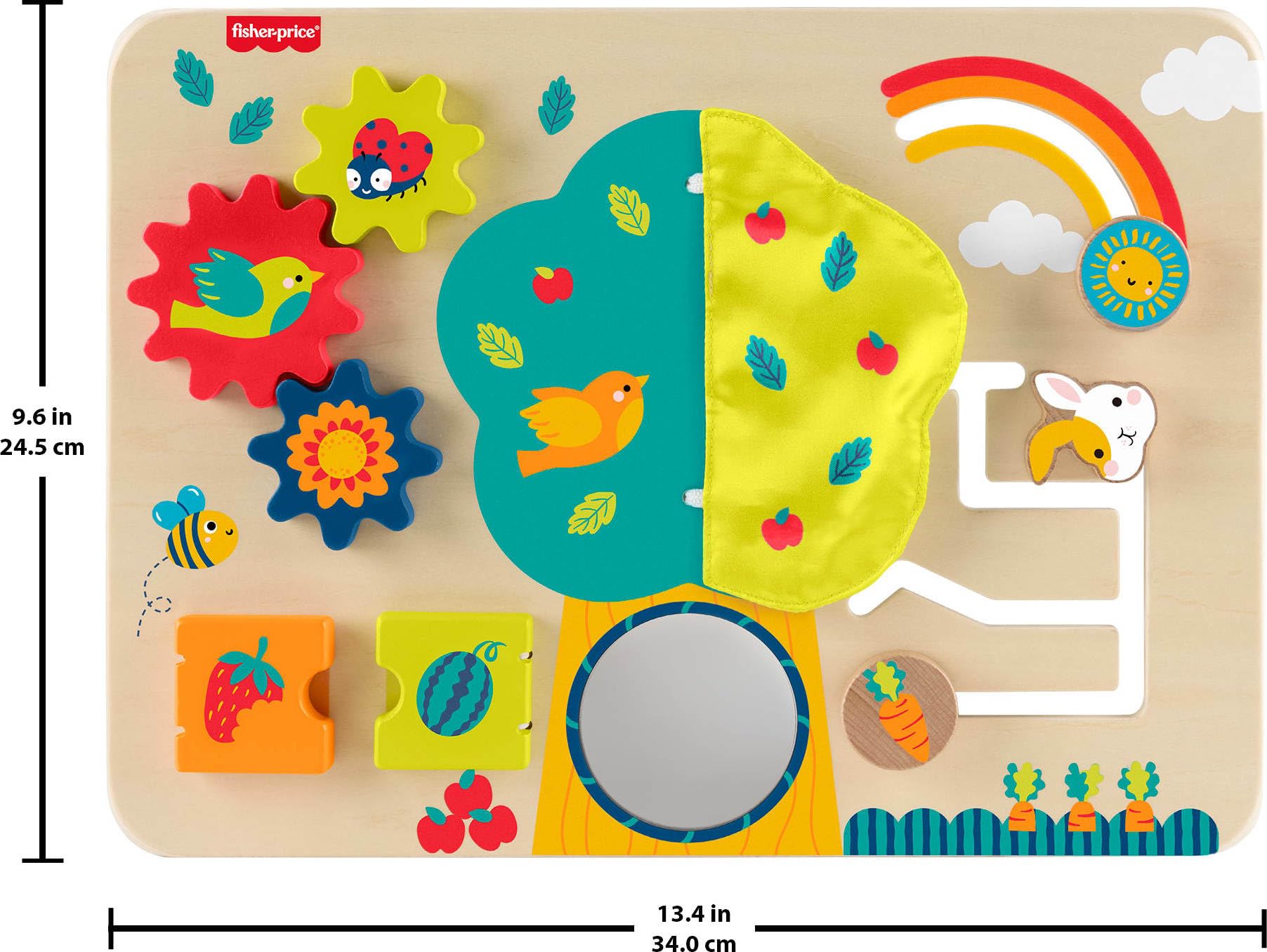 Fisher-Price Juguete para Bebés Tablero de Actividades Divertidas de Madera para bebés de 6 Meses en adelante