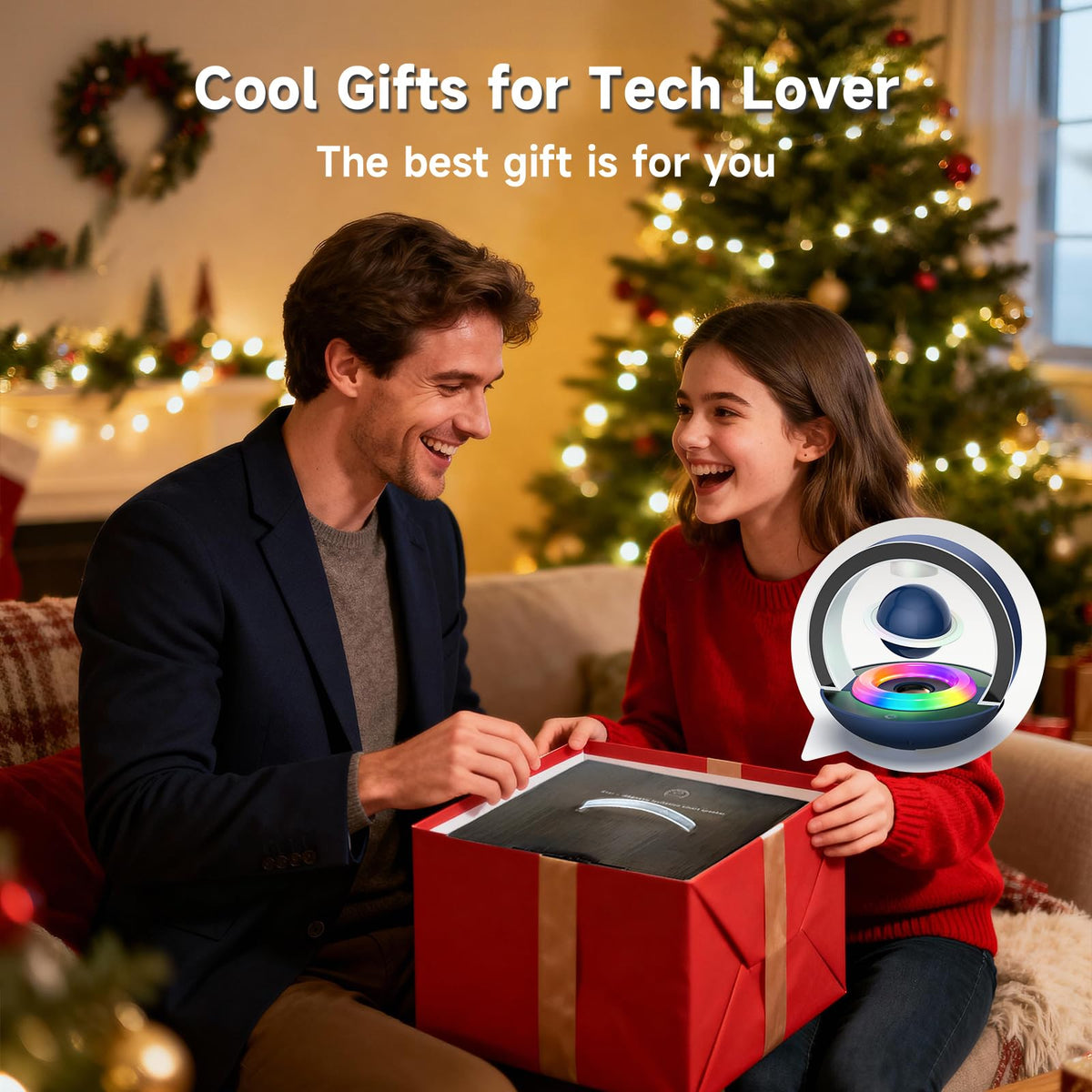 Altavoz Bluetooth LoveLin Levitación Magnética 360° con Efectos LED