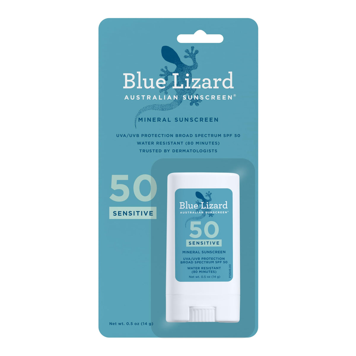 Protector Solar en Barra Blue Lizard Zinc Oxide SPF 50+ Resistente al Agua para Piel Sensible