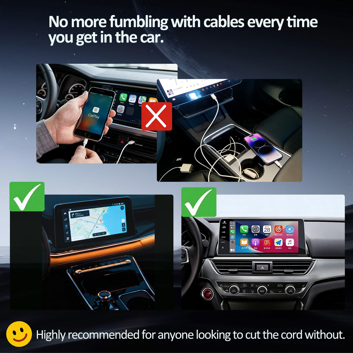 Adaptador Inalámbrico CarPlay Apple y Android USB Plug and Play