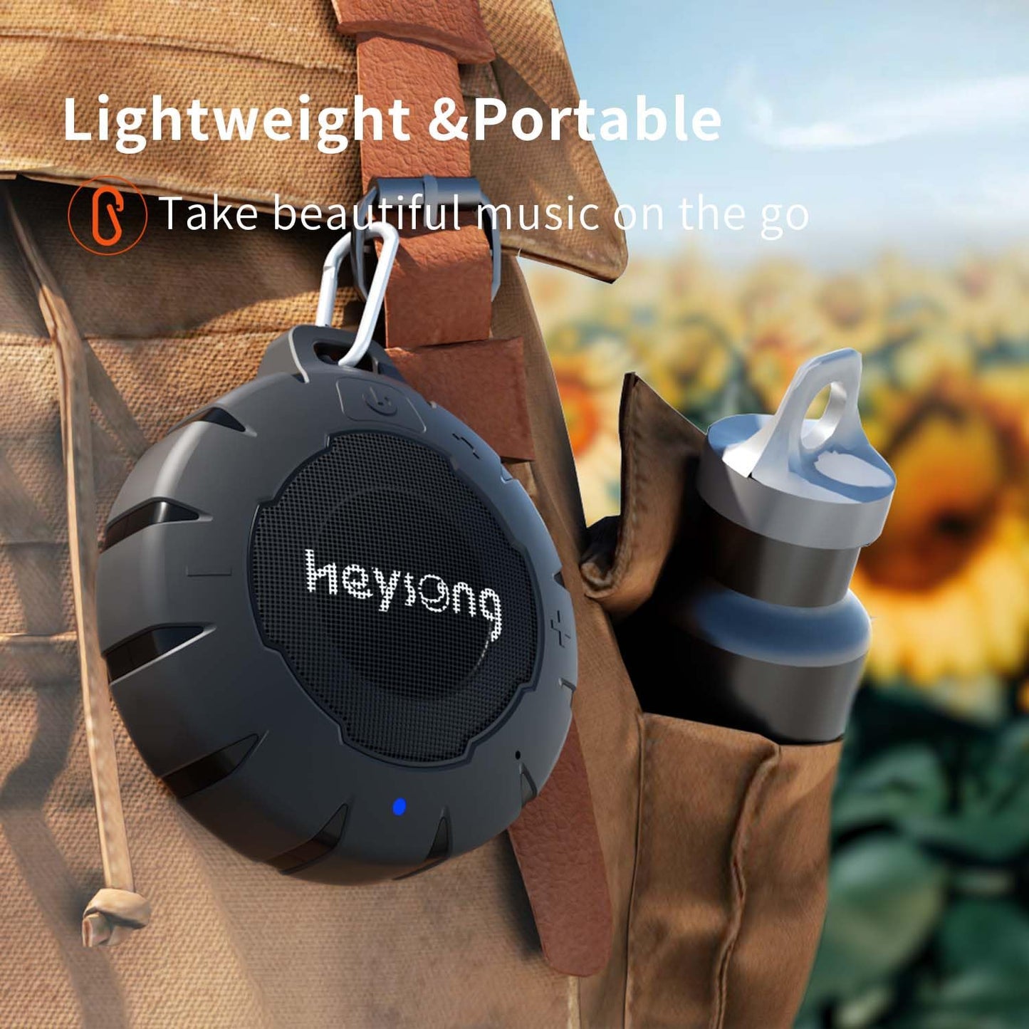 HEYSONG Bocina Bluetooth de Ducha, Altavoz portátil IPX7 Impermeable con Sonido estéreo Fuerte, Bocinas pequeño inalámbrico para baño, Bicicleta, niños