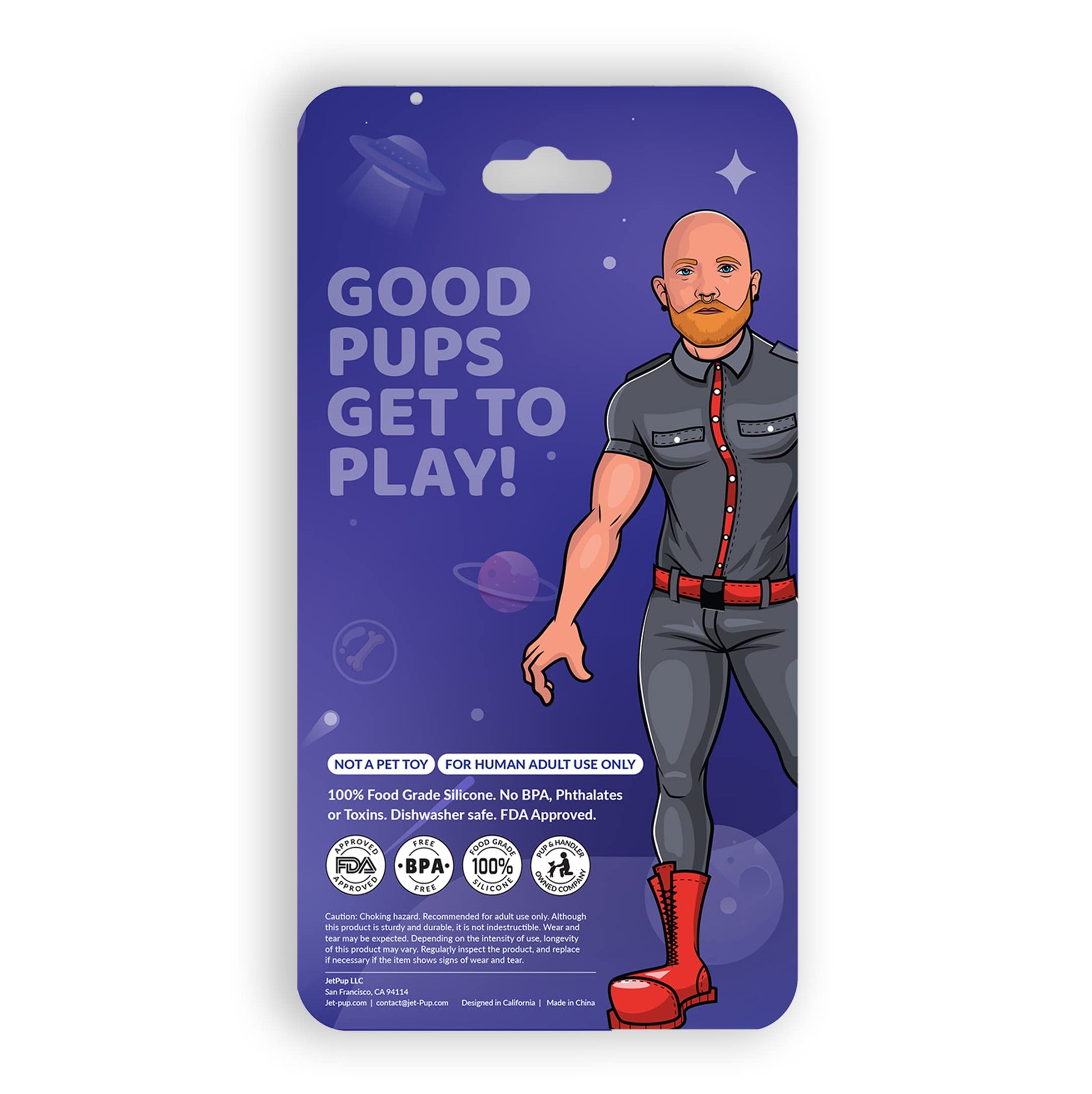 JetPup - Juguete para masticar para cachorros humanos (hueso morado)