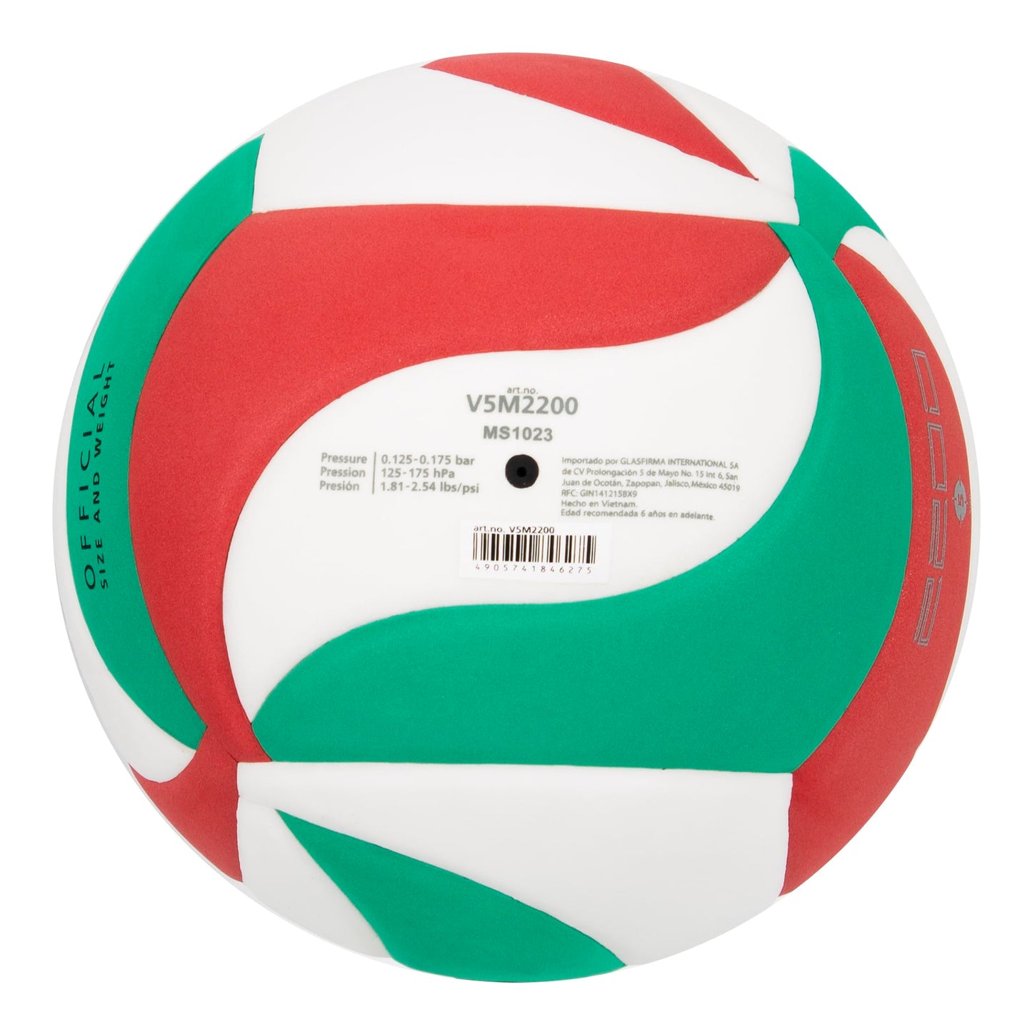 Bola de Entrenamiento Molten Blanco Verde Rojo Tamaño 5