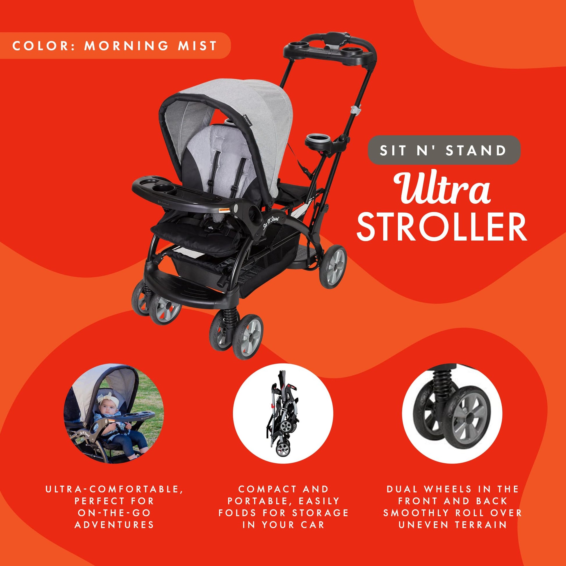 Baby Trend - Sit N Stand Ultra Carriola, bruma matutina