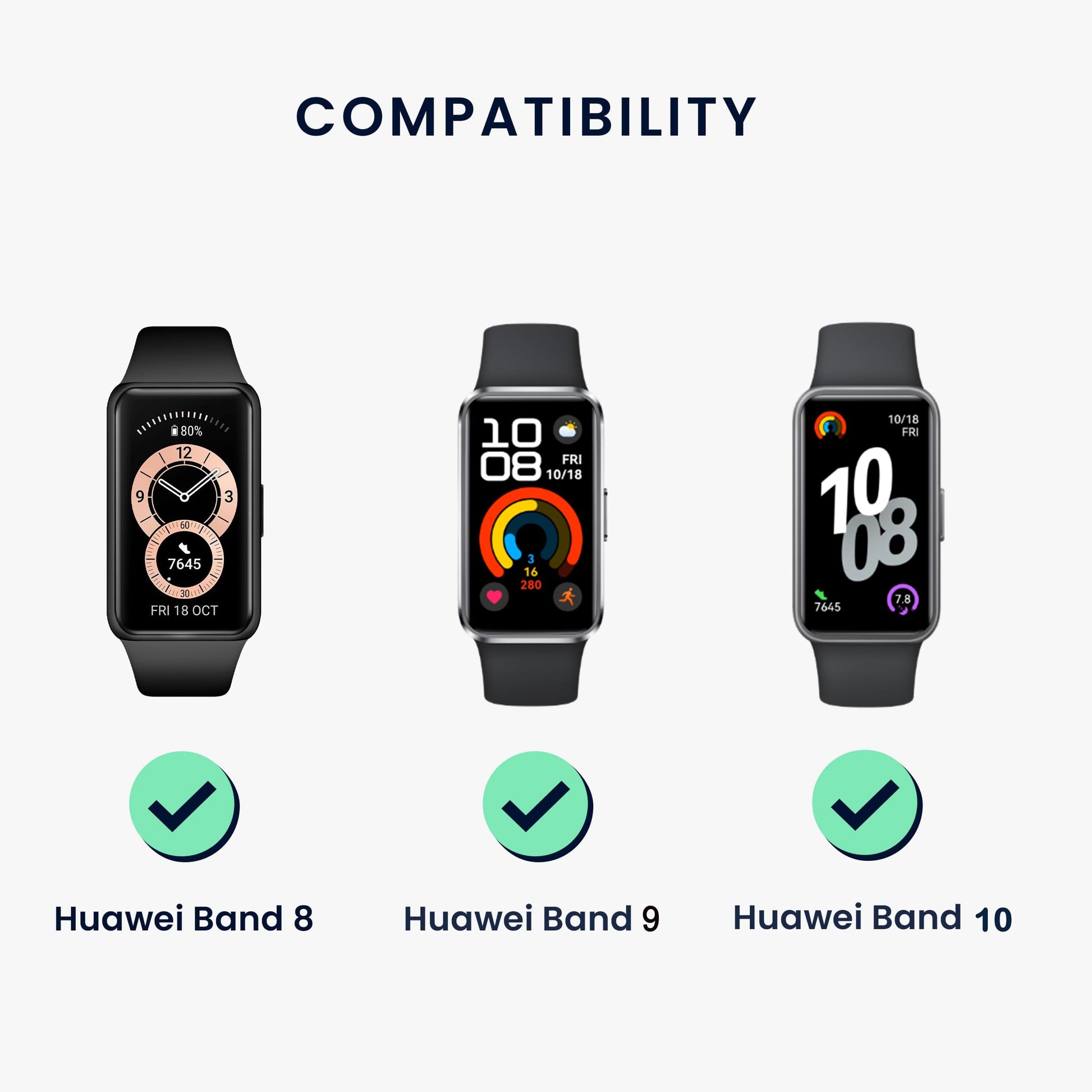 Hashun 2Piezas Correa Extensible Compatible con Huawei Band 9 y Huawei Band 8,Pulsera Banda de Silicona para Huawei Band 8, Correas Deportiva de Repuesto Transpirable para Huawei Band 8/9