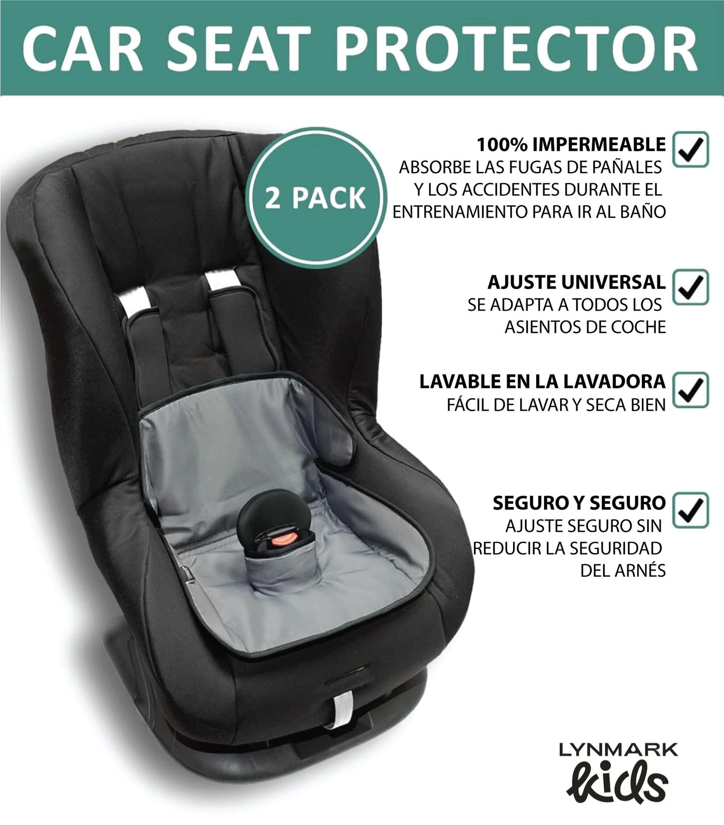 Piddle Pad - Protector de Asiento de Coche para bebés y niños pequeños para Entrenamiento de Orinal, Cubierta de derrames, Fugas de pañales y Entrenamiento de Inodoro, se Adapta a Todos los Asientos