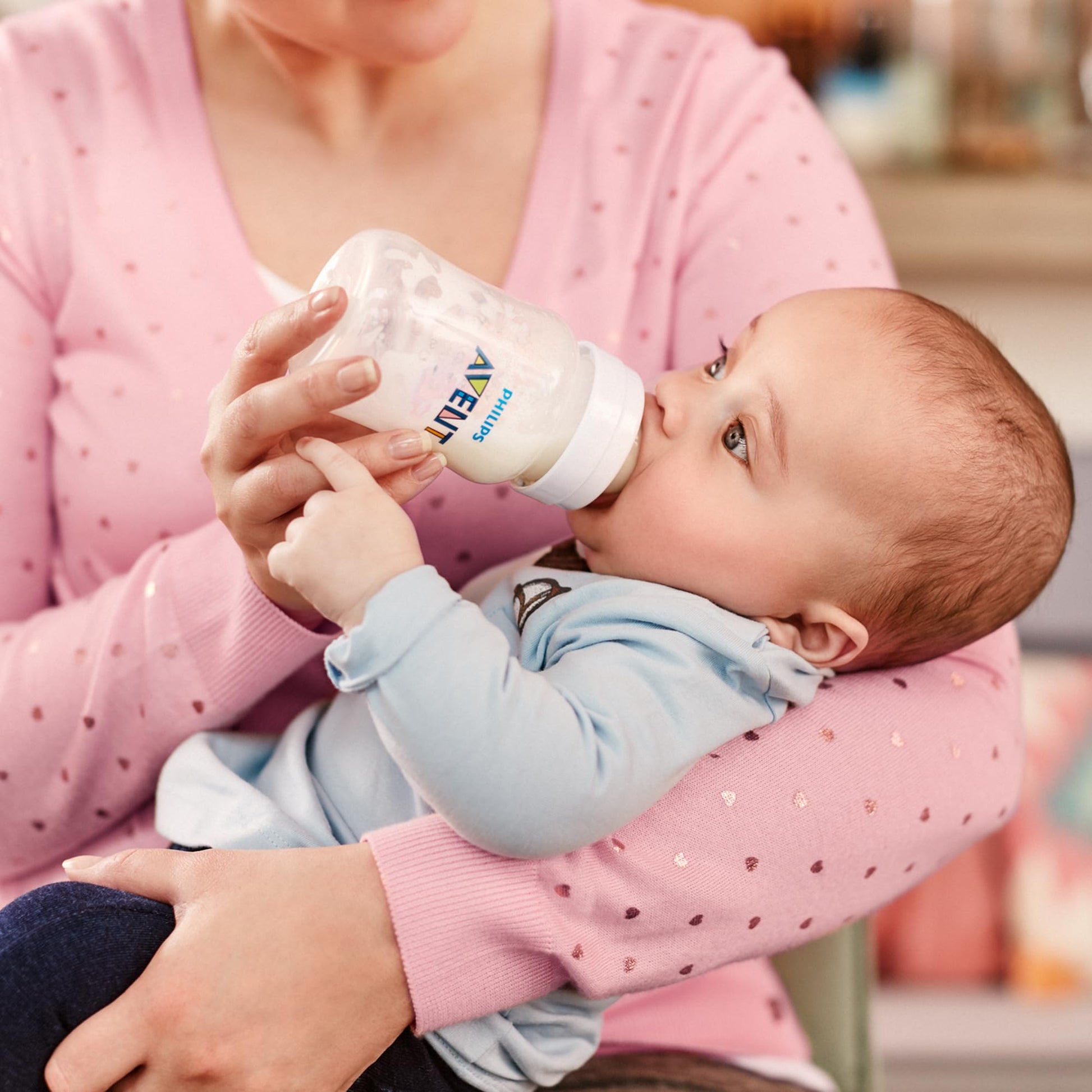 Biberón Philips Avent Anti-colic Azul con Válvula Anticólicos 9 oz 1 m+ - Paquete de 4 Piezas