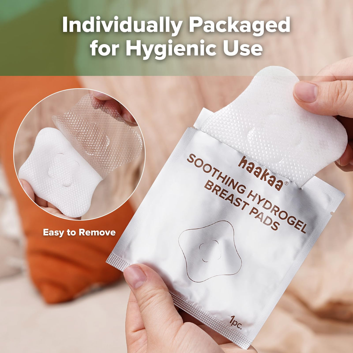 haakaa Soothies - almohadillas para orejas de hidrogel para pezones con lanolina, almohadillas para orejas de lactancia de gel que proporcionan alivio de enfriamiento para dolores en los pezones