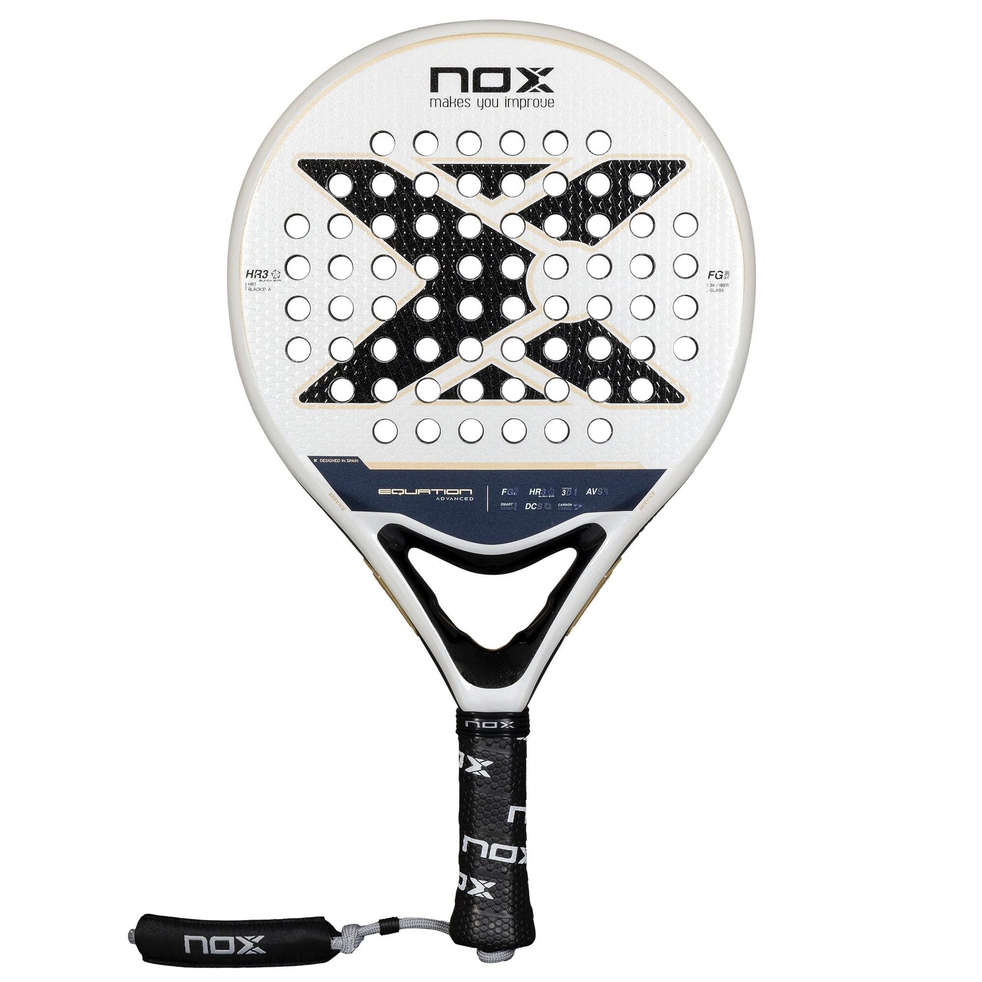 NOX Pala Padel Equation Advanced Series, Combina Manejabilidad, Control y Precisión con un Gran Tacto, Marco de Carbono y Sistema de Antivibraciones.