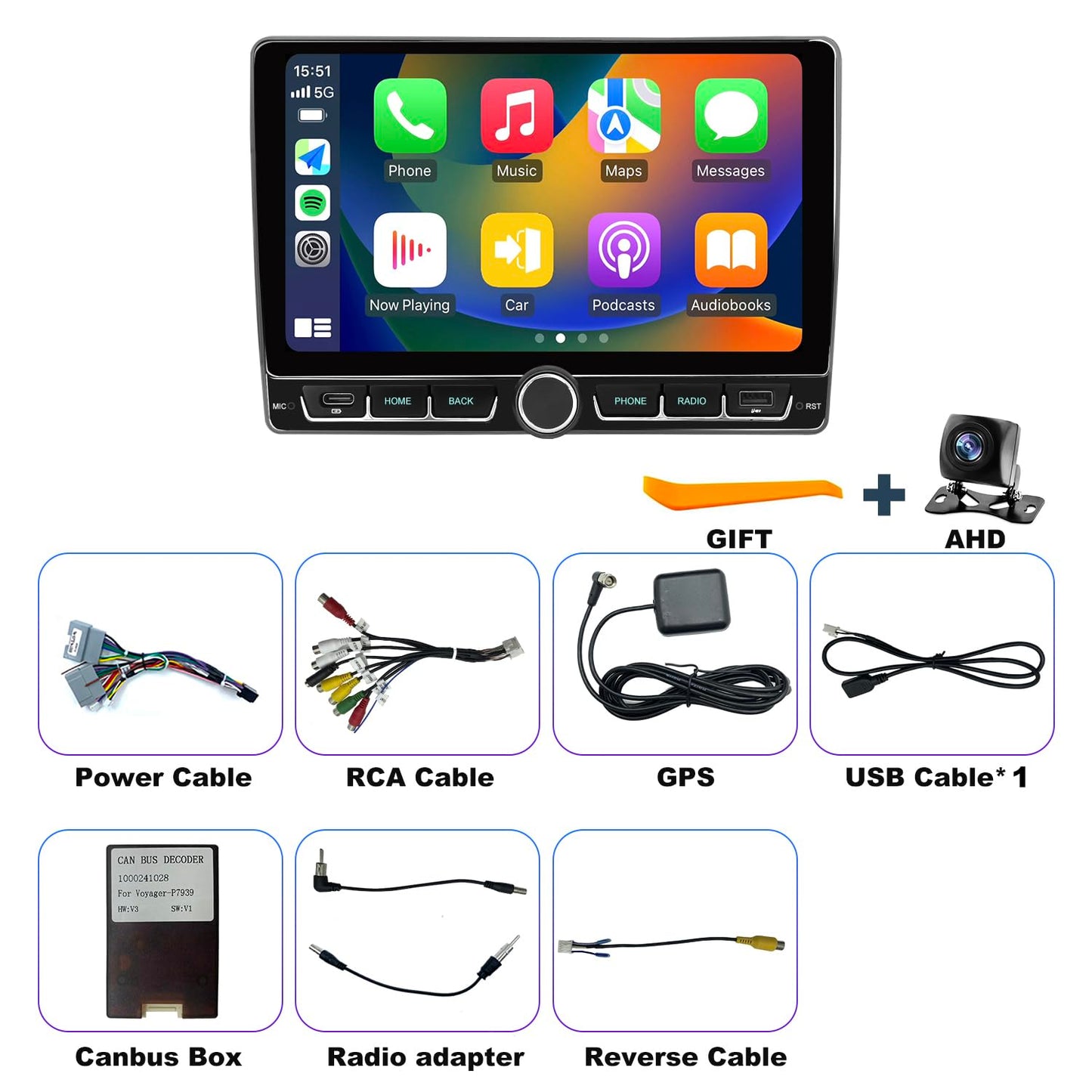Radio Dodge Grand Caravan 2008-2020, para Chrysler Town & Country Radio 2012-2016, actualización de reemplazo estéreo de visualización táctil de 9 pulgadas, inalámbrico Carplay Android Auto, cámara de