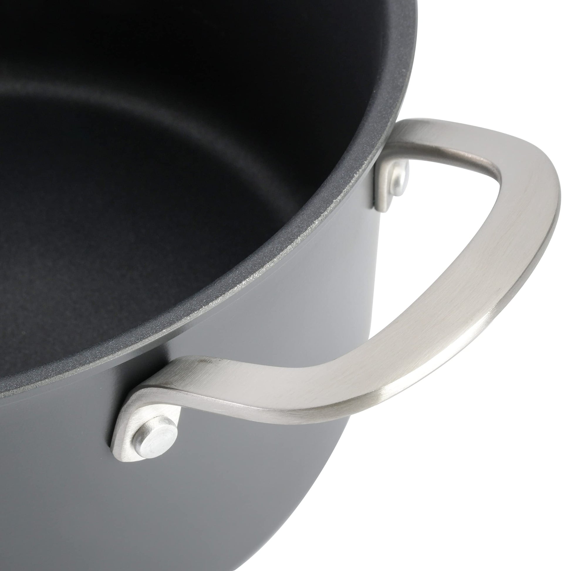 Kenmore Pro Arbor Heights - Juego de utensilios de cocina de aluminio forjado de platino anodizado duro de 7 capas, 10 piezas, color negro