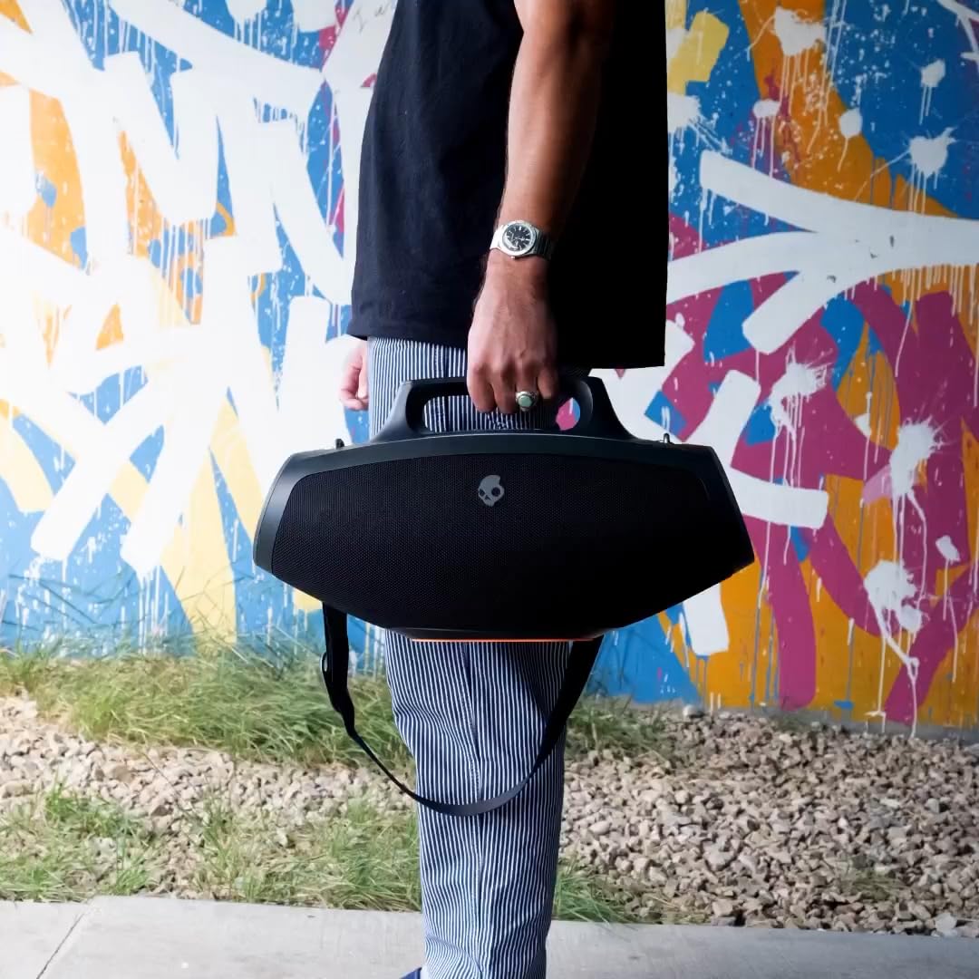 Skullcandy - Altavoz Bluetooth Boombox - Altavoz portátil inalámbrico Resistente al Agua, con Modo LED Lightshow, batería de 12 Horas, multienlace, Carga de Salida USB-C y USB-A
