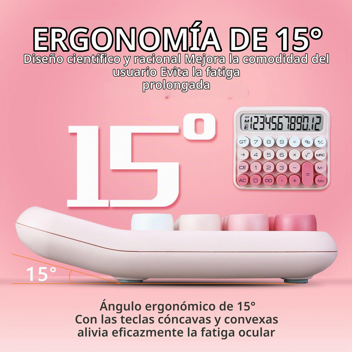 Calculadora Mecánica VEWINGL con Pantalla LCD 12 Dígitos y Botones Grandes