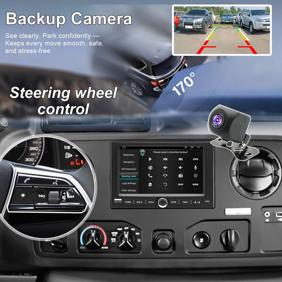 Radio de Coche Pantalla Táctil 7 Pulgadas Carplay WiFi 5G Cámara
