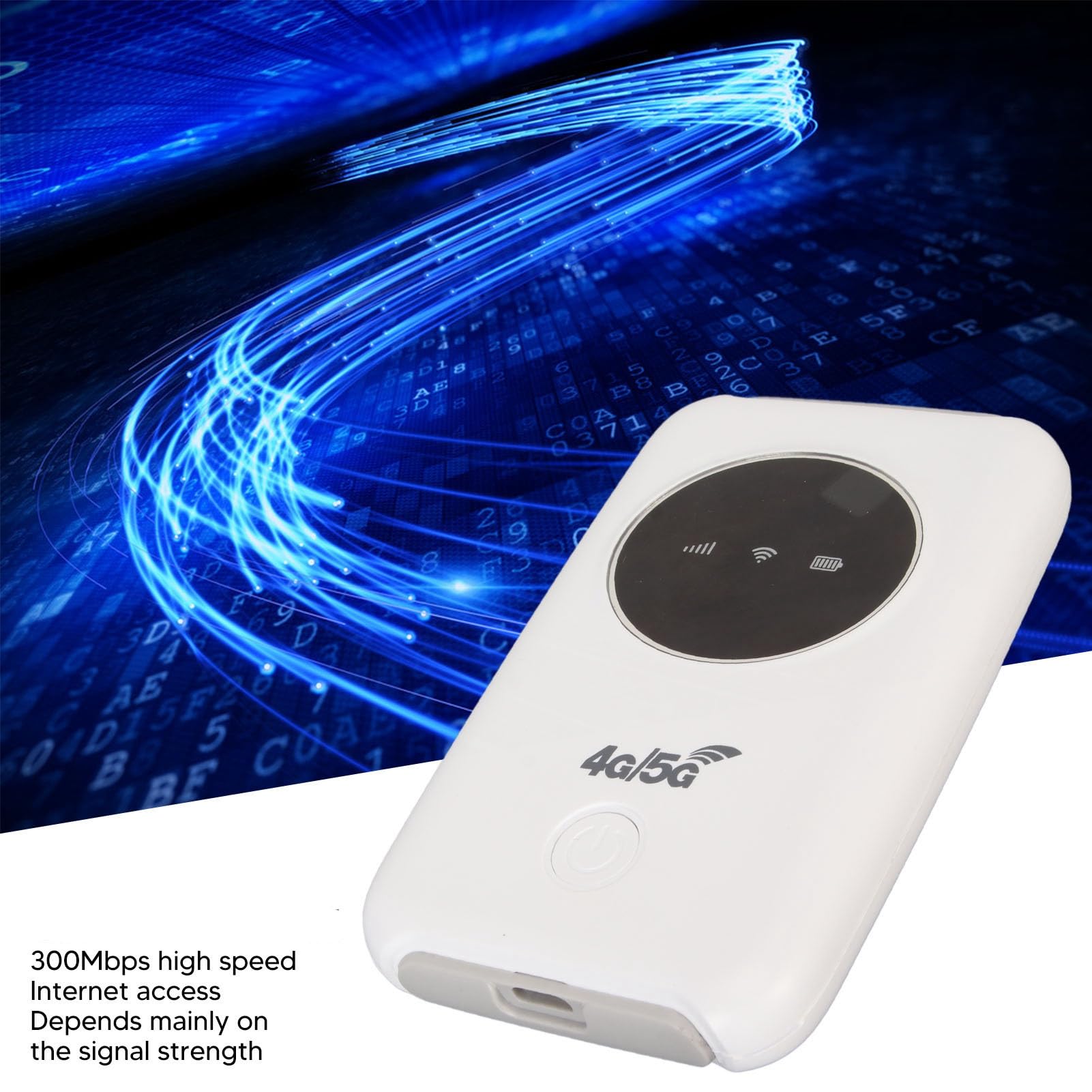 Chazcool Punto de Acceso Móvil WiFi 4G LTE, 5G WiFi Hotspot Desbloqueado 300Mbps, con Ranura para Tarjeta SIM, Soporte de Enrutador WiFi Hasta 10 Dispositivos Conectados, WiFi Móvil Portátil de Viajes