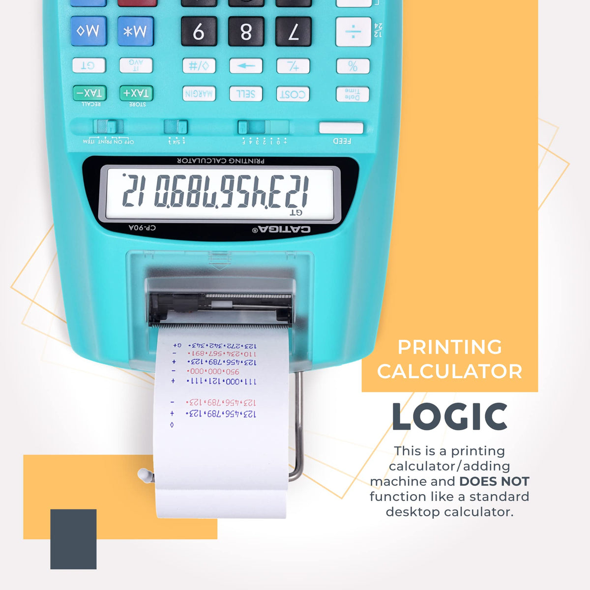 CATIGA - Calculadora de impresión 2025 Nueva y actualizada máquina de añadir 10 Llaves, calculadora de computadora para Oficina en casa con impresión en Rollo de Papel, Contabilidad, finanzas