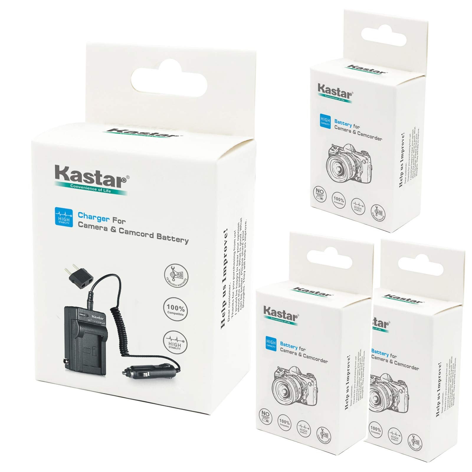 Kastar Batería 3X + Cargador para Panasonic Lumix CGA-S005 CGA-S005A/1B CGA-S005E CGA-S005GK DMW-BCC12 y Panasonic Lumix DMC-LX1 / DMC-LX2 / DMC-LX3 y Ricoh WG-M1 DMC-FX1 MC-FXXXXXX80 DMC-LX1 DMC-LX3