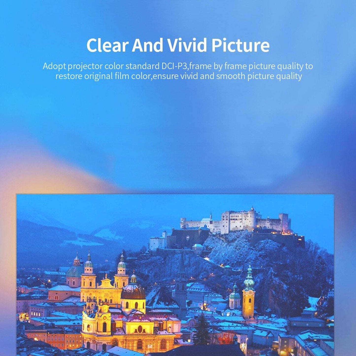 Mini Proyector LED Portátil WiFi Full HD 1080P para Cine en Casa y Viajes Al Aire Libre de 24 a 60 Pulgadas