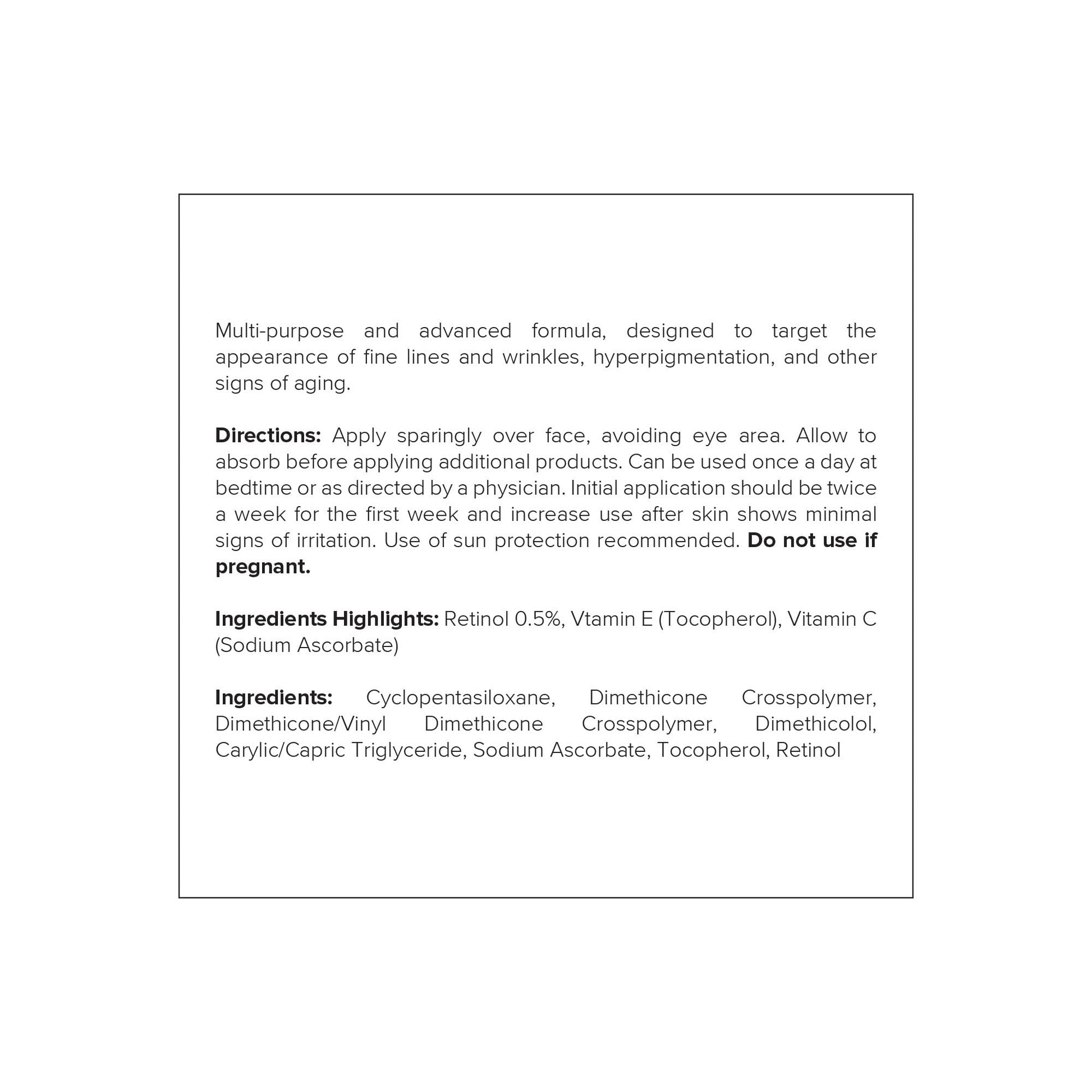 DRMTLGY Tratamiento de piel complejo de retinol 0,5%